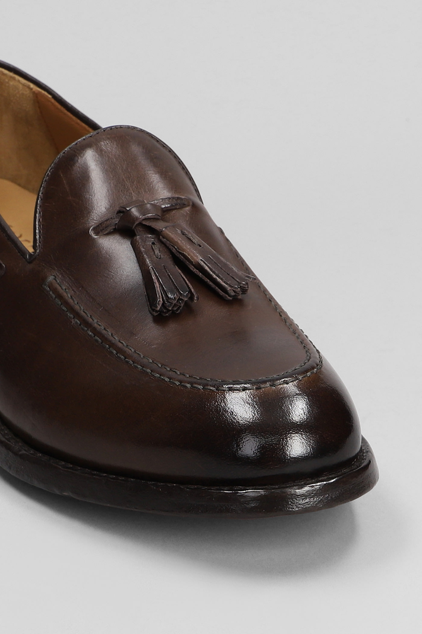 Shop Green George Loafers In Leather Color Leather