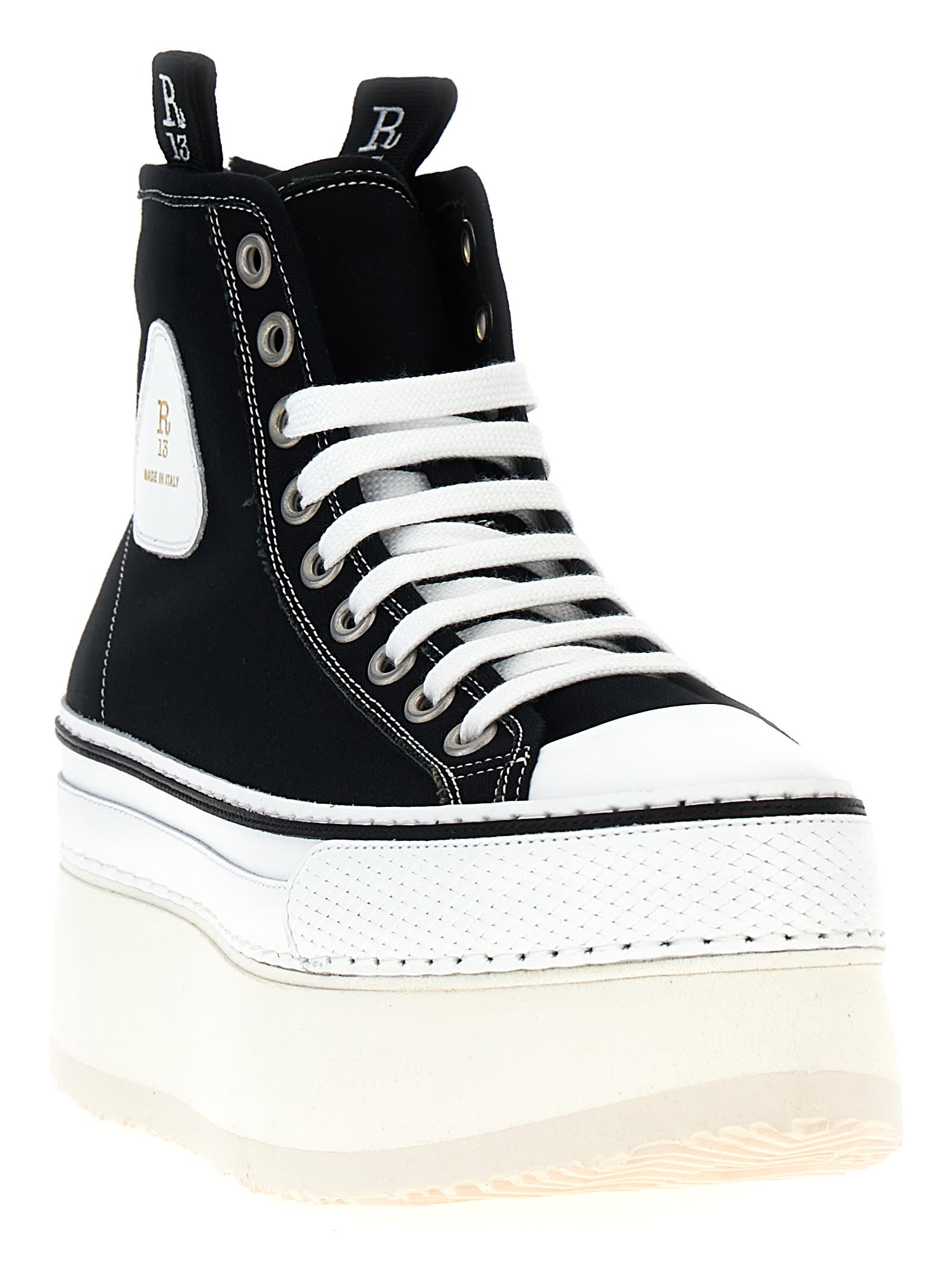 Shop R13 Courtney Sneakers In White/black