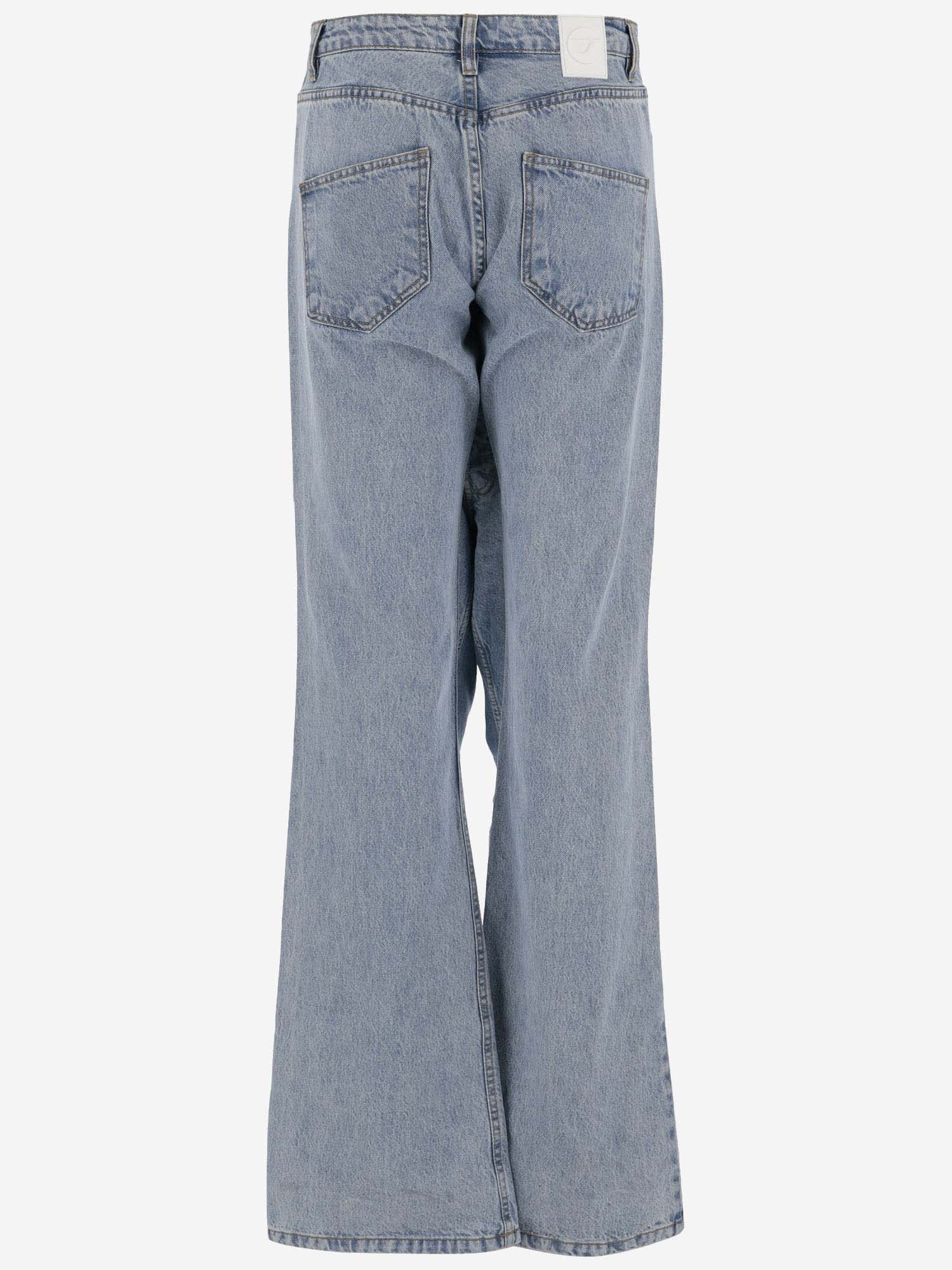 Shop Coperni Cotton Denim Flared Jeans In Blue