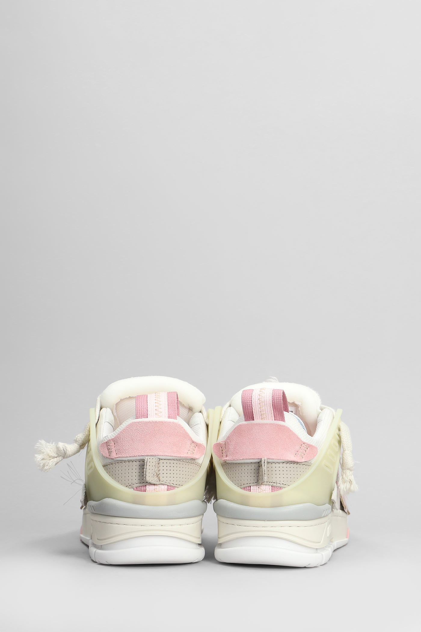 AXEL ARIGATO AREA PATCHWORK SNEAKERS IN BEIGE SUEDE AND FABRIC
