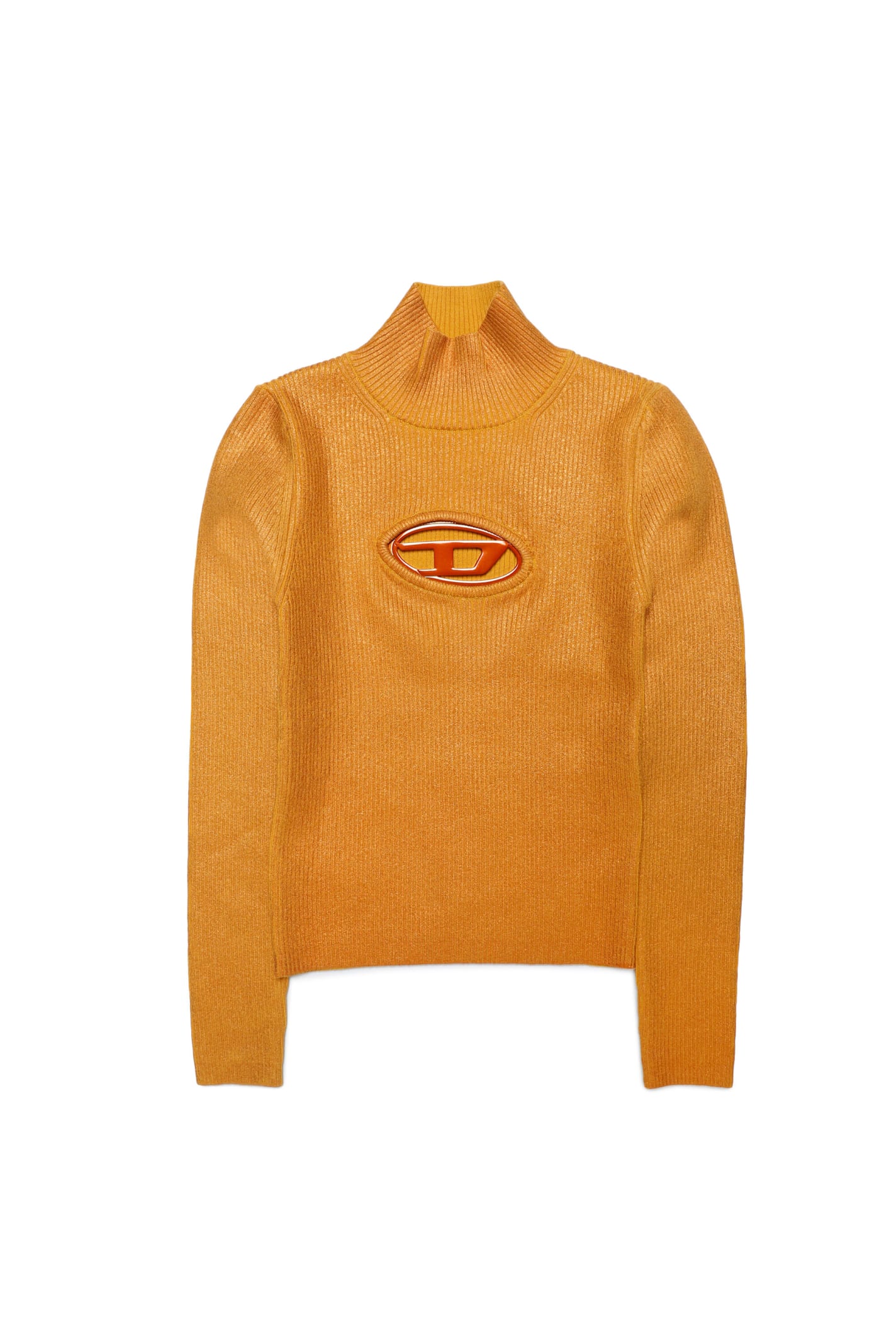 Diesel Kmarcella Knitwear Metallic Effect Ribbed Knit In Arancione