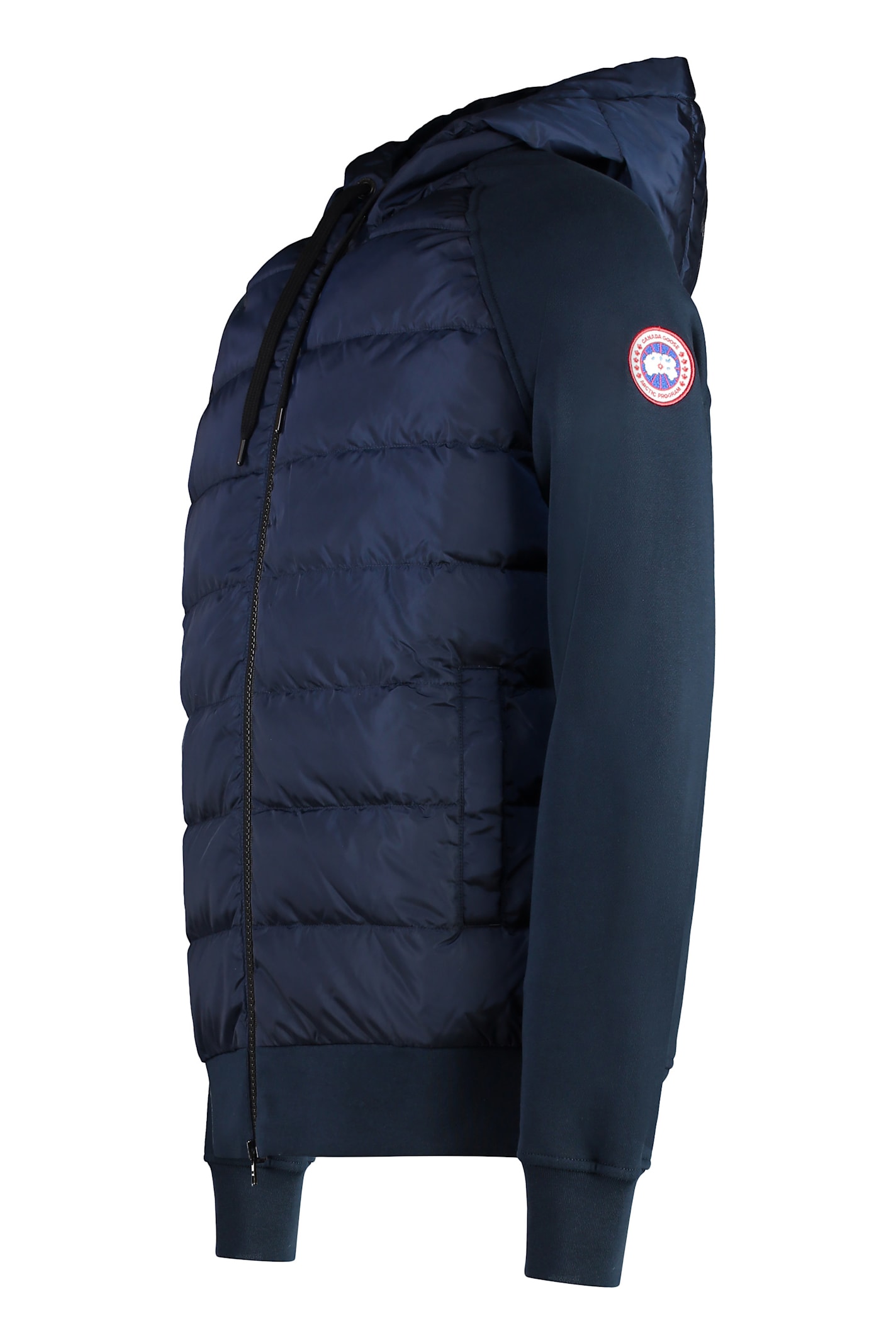 Shop Canada Goose Hybridge Huron Padded Panel Hoodie In Blue