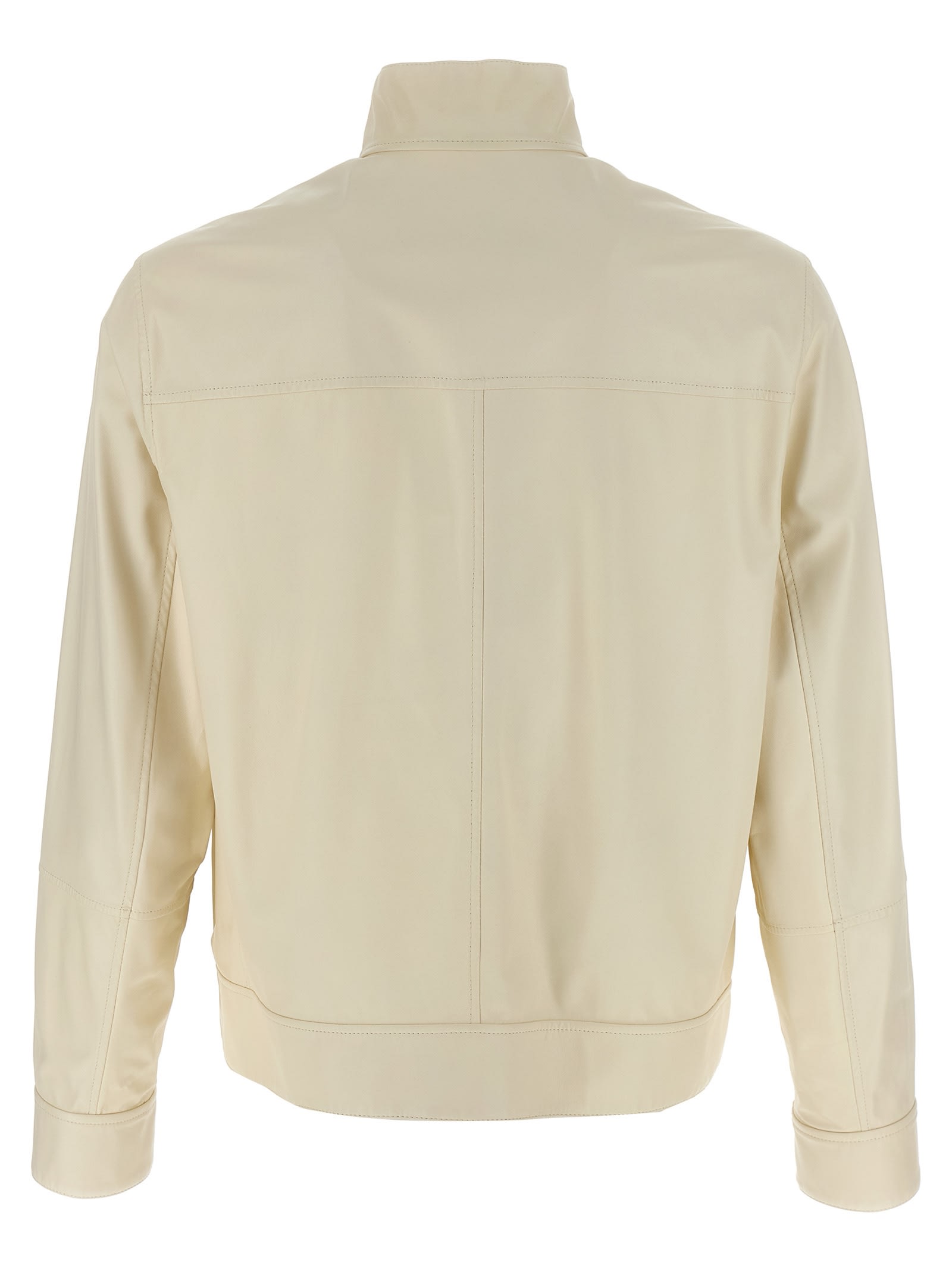 Brunello Cucinelli Reversible Leather Bomber Jacket