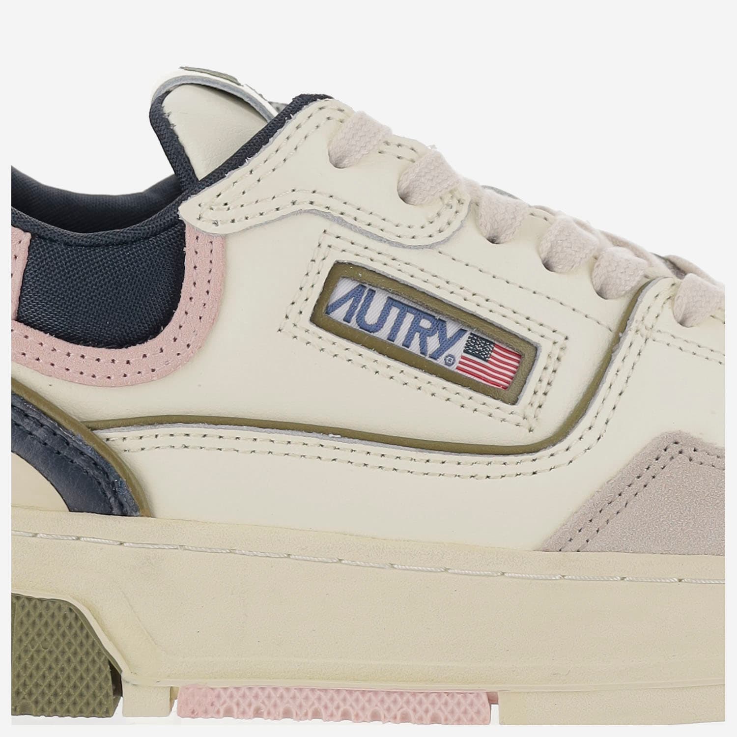 Autry Low Top Sneakers Leather Accents In Red
