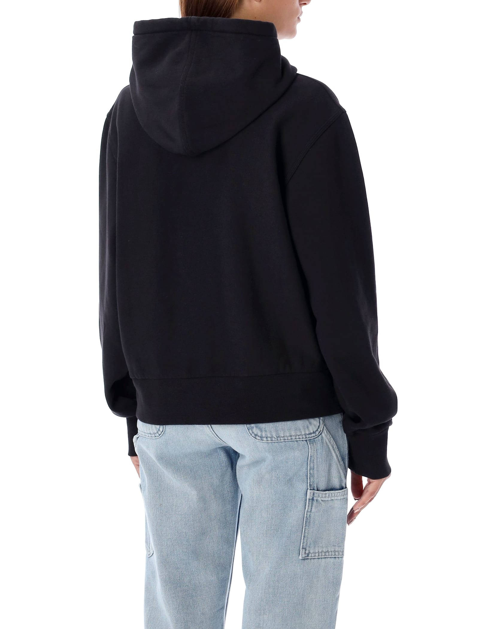 Shop Carhartt W Hooded American Script Sweatshirt In Black