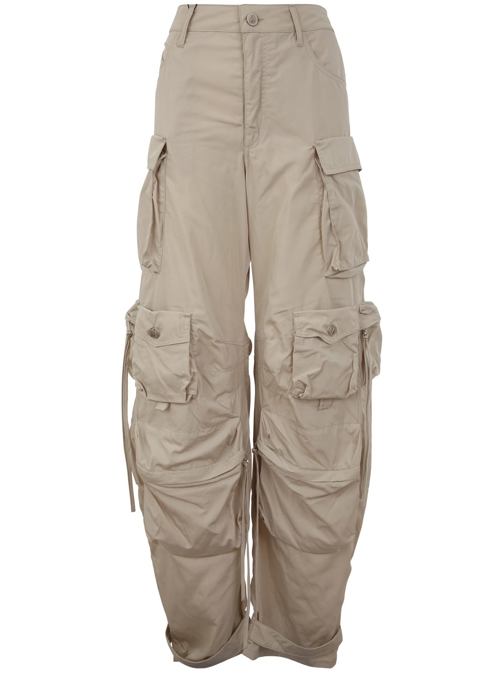 Shop Attico Fern Nylon Long Pants In Ivory