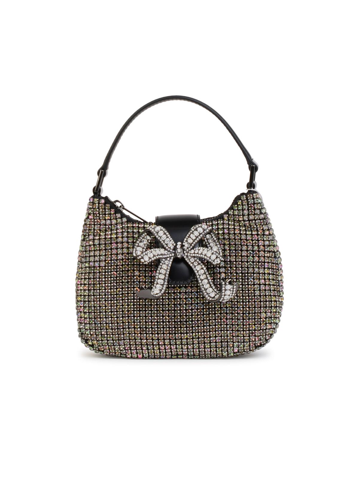 Shop Self-portrait Rhinestone Silver Polyester Handbag