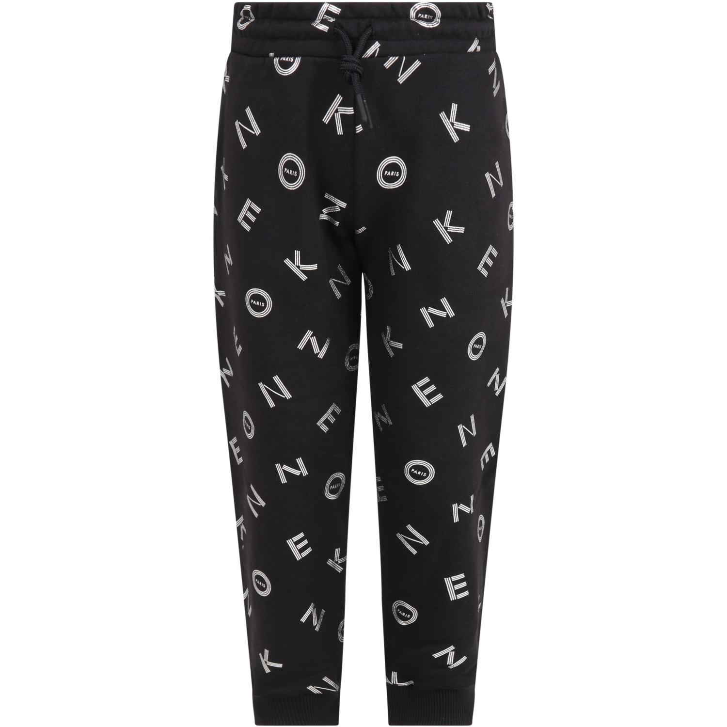 KENZO BLACK SWEATPANTS FOR GIRL WITH LOGOS,KR23078 02