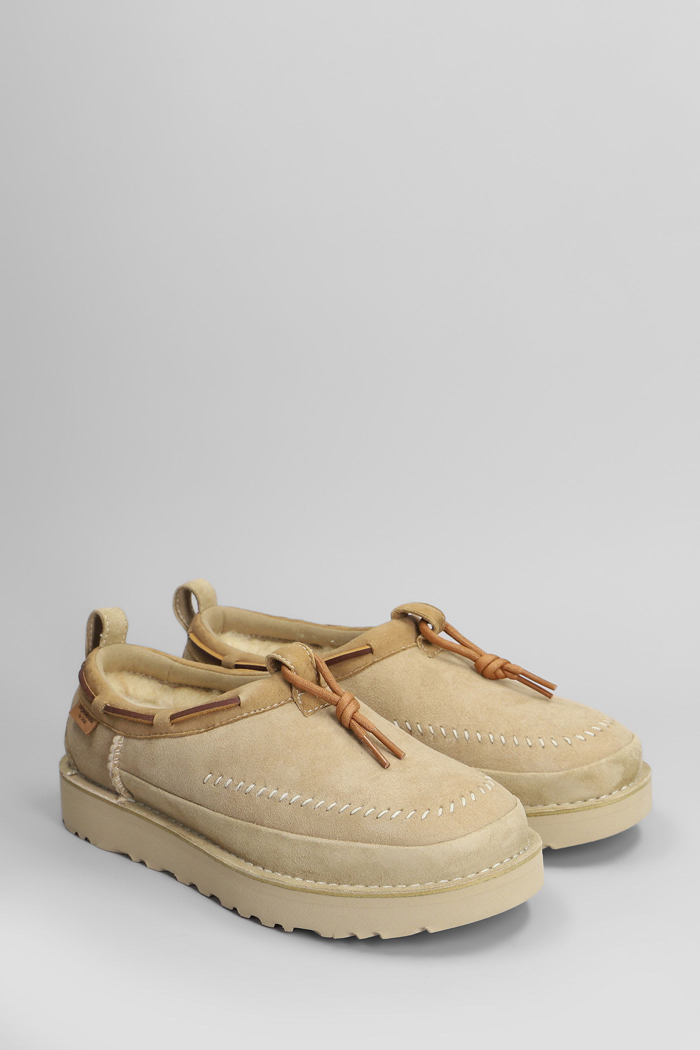 Ugg Tasman Crafted Loafers In Beige Suede In Sand