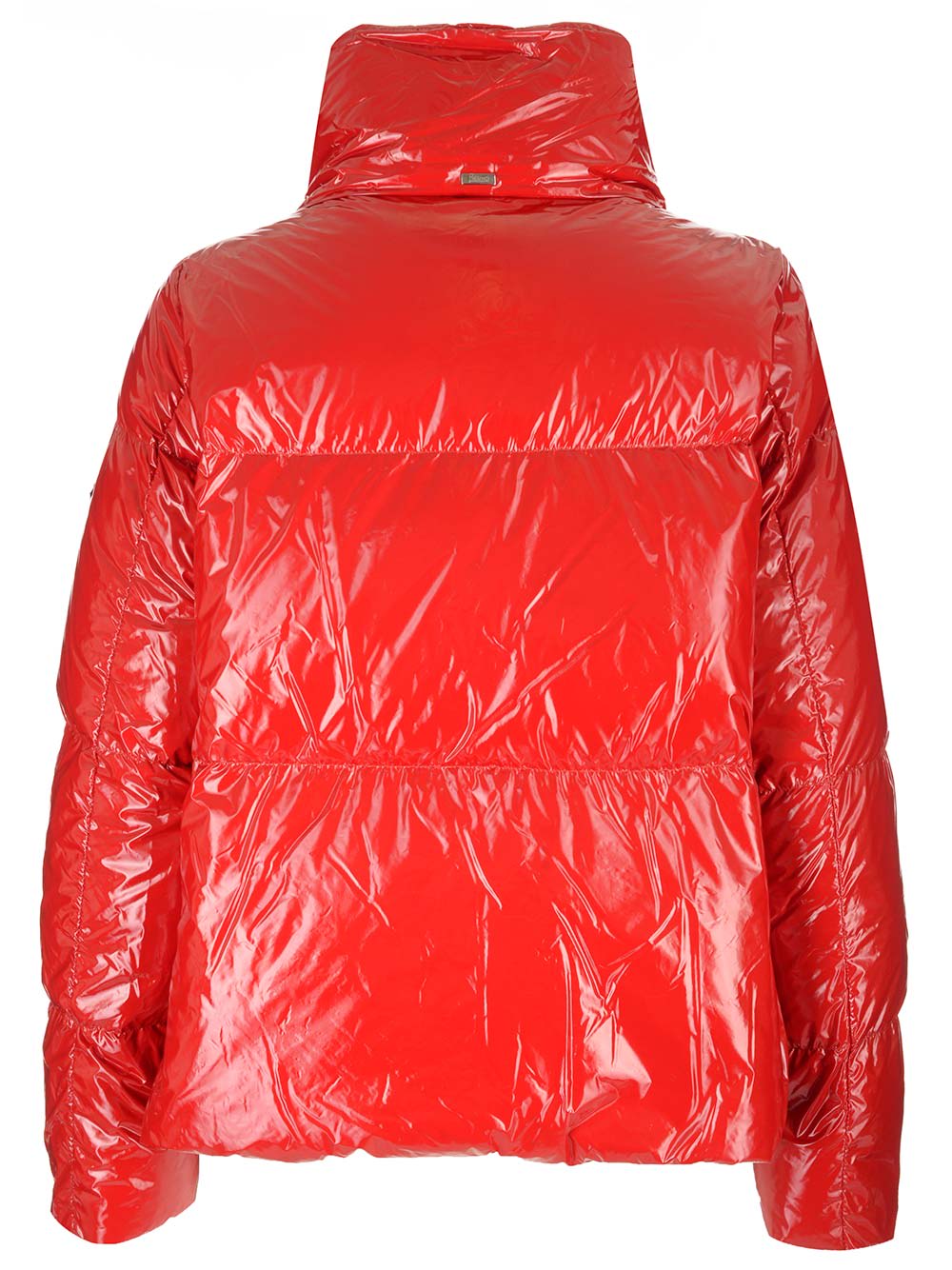 Herno Short Glossy Down Jacket In Red