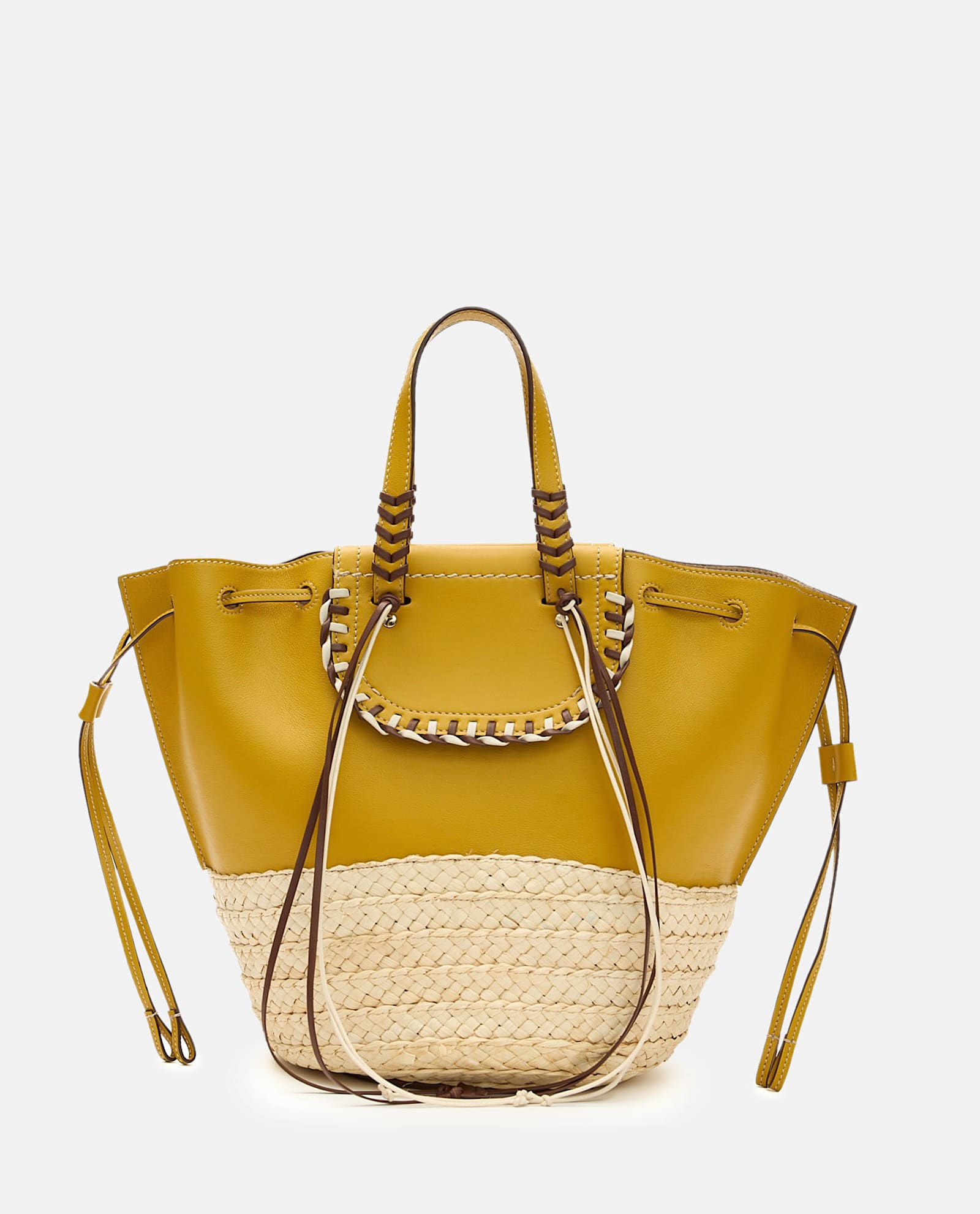 Cuba Lab Bolero Leather Tote Bag In Yellow