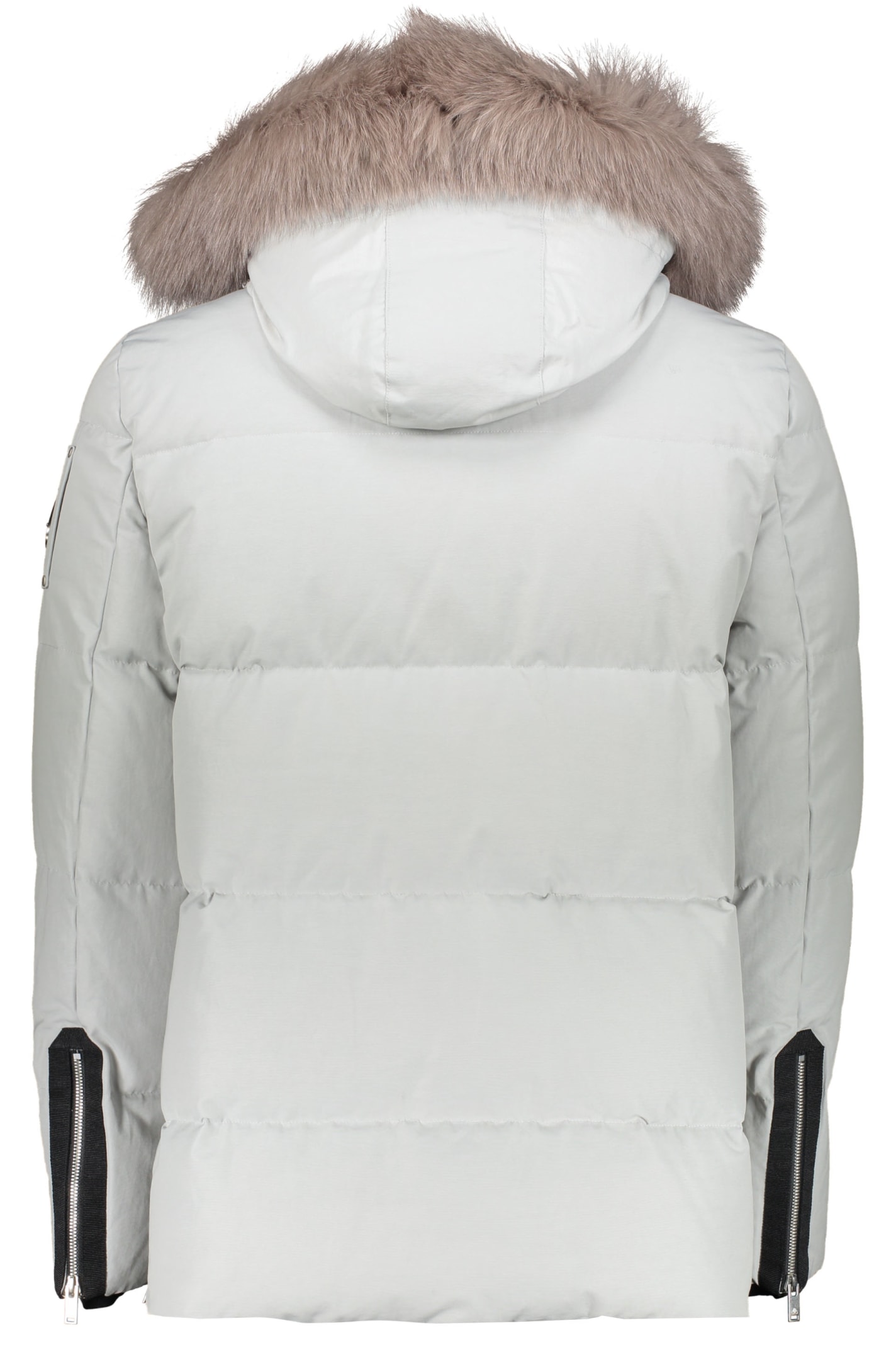 Shop Moose Knuckles Padded Parka With Fur Hood In Grey