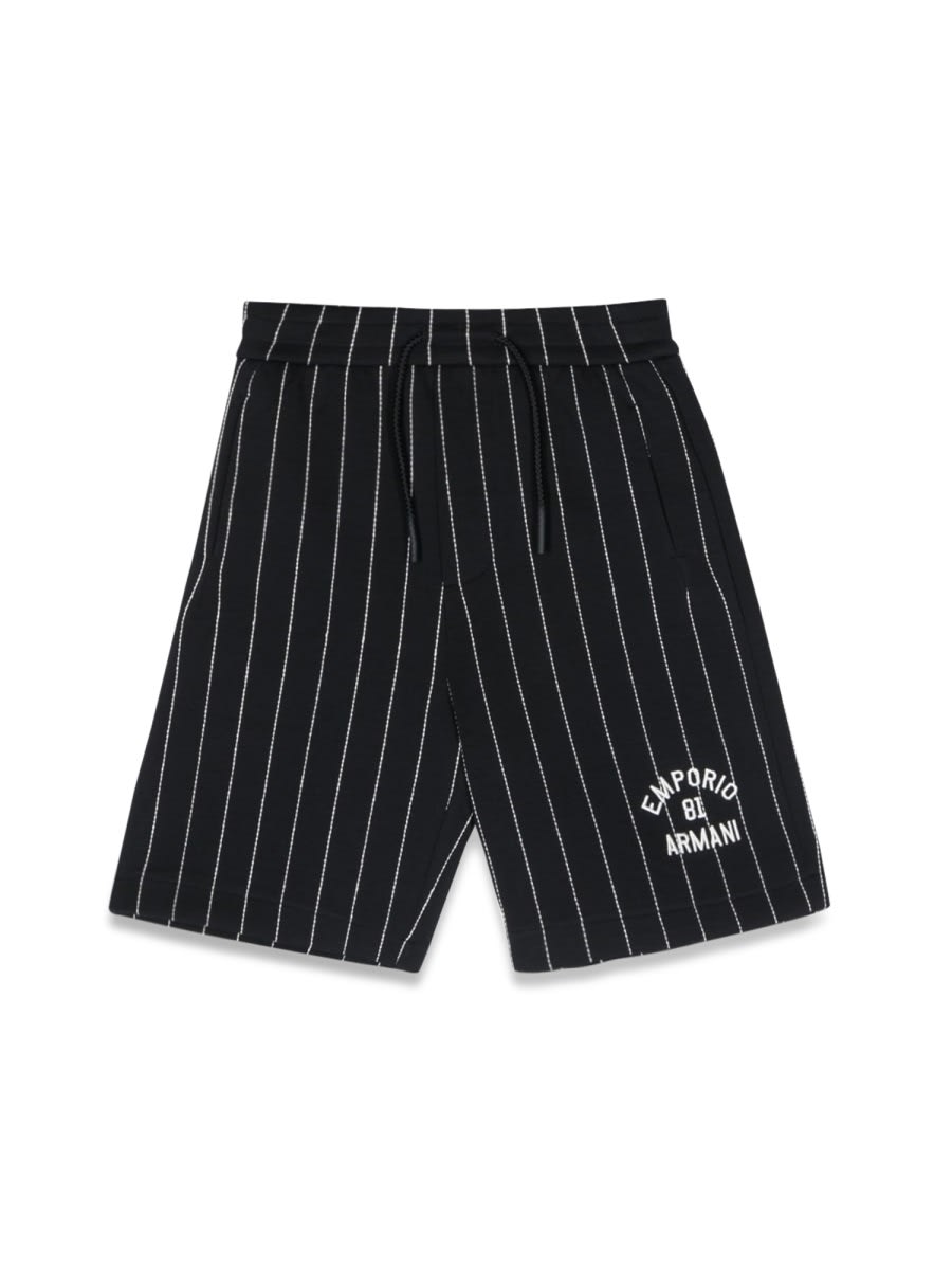 Emporio Armani Shorts With Vertical Seams In Blue