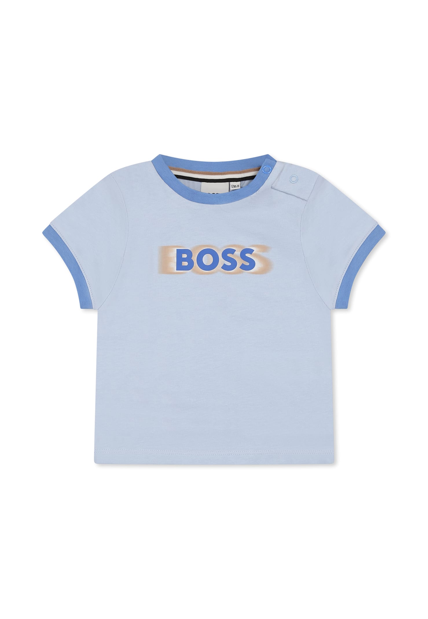 Hugo Boss Light Blue T-shirt For Baby Boy With Logo In Light Blue