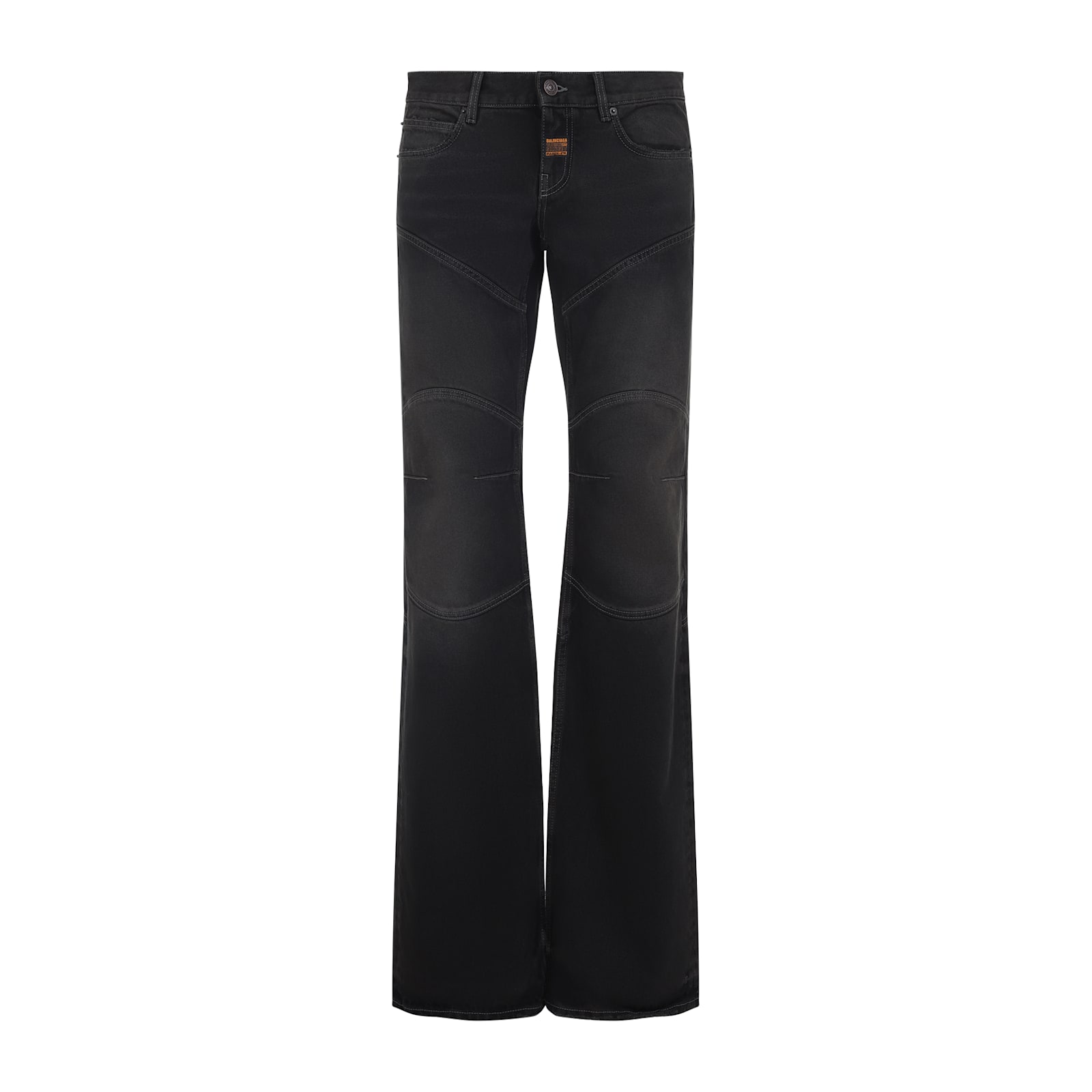 Balenciaga Fitted Low Waist Flared Wide-leg Pants In Black