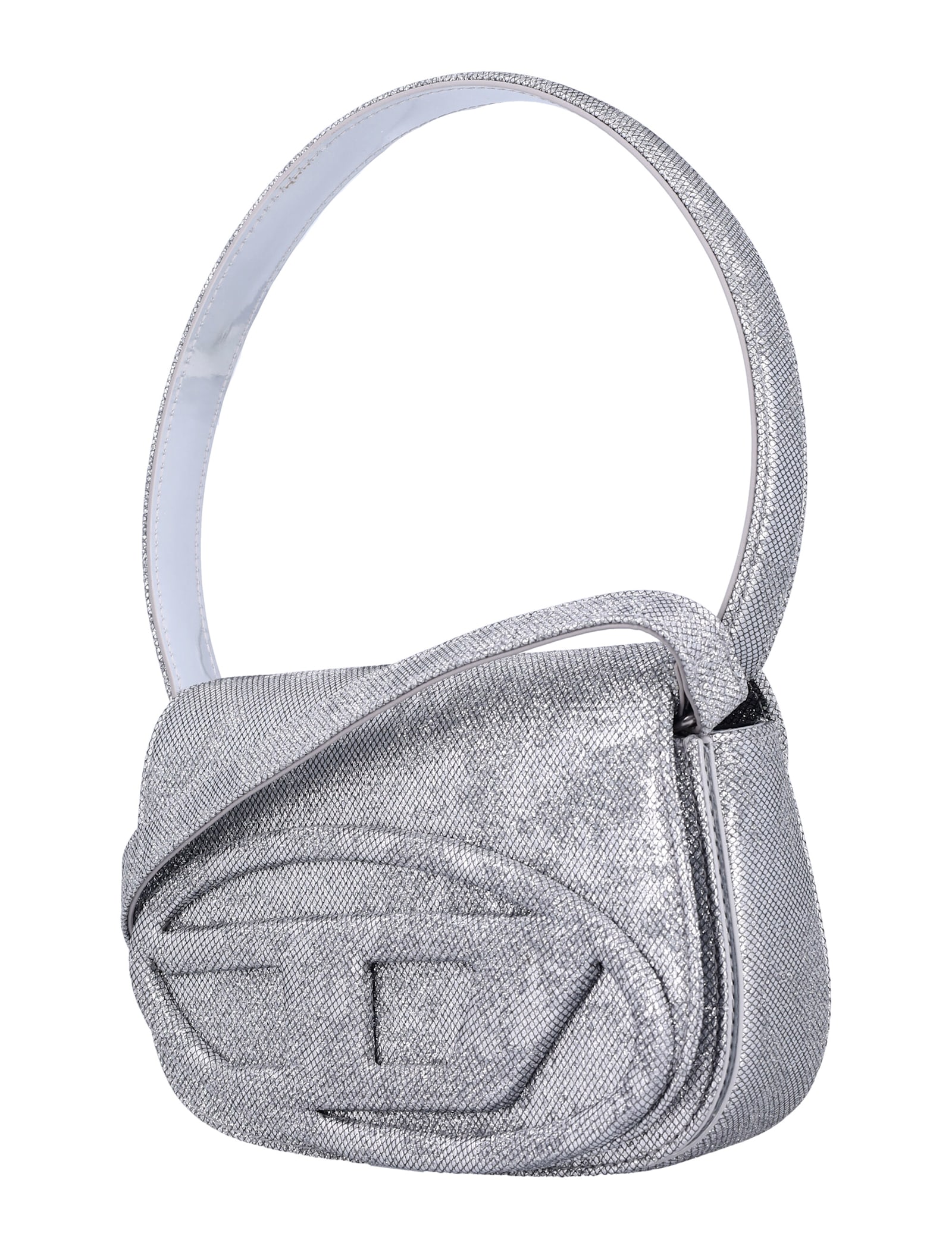 Diesel 1-dr Lurex Shoulder Bag In Silver