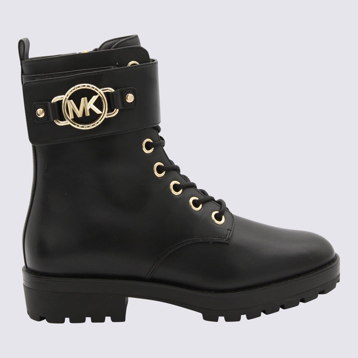 Michael Michael Kors Black Leather Rory Lace Up Boots
