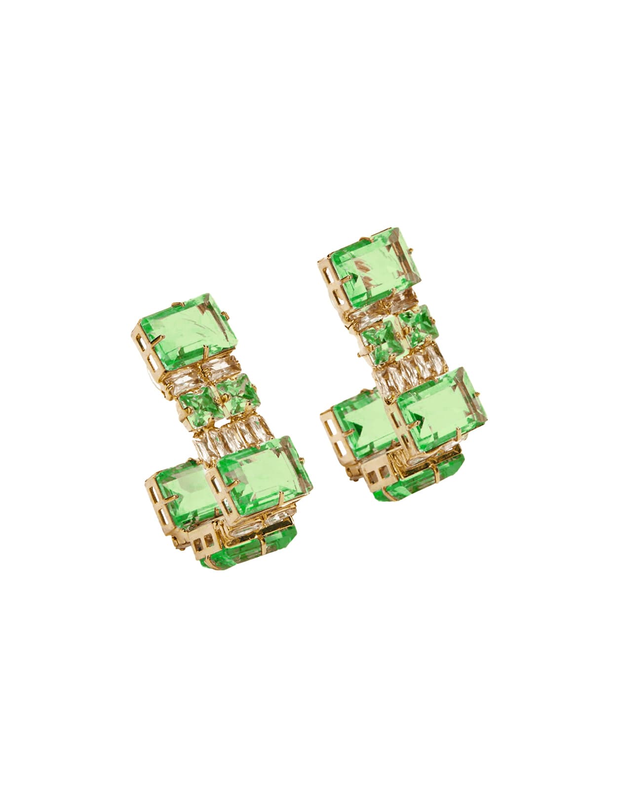 Earrings With Green Stones