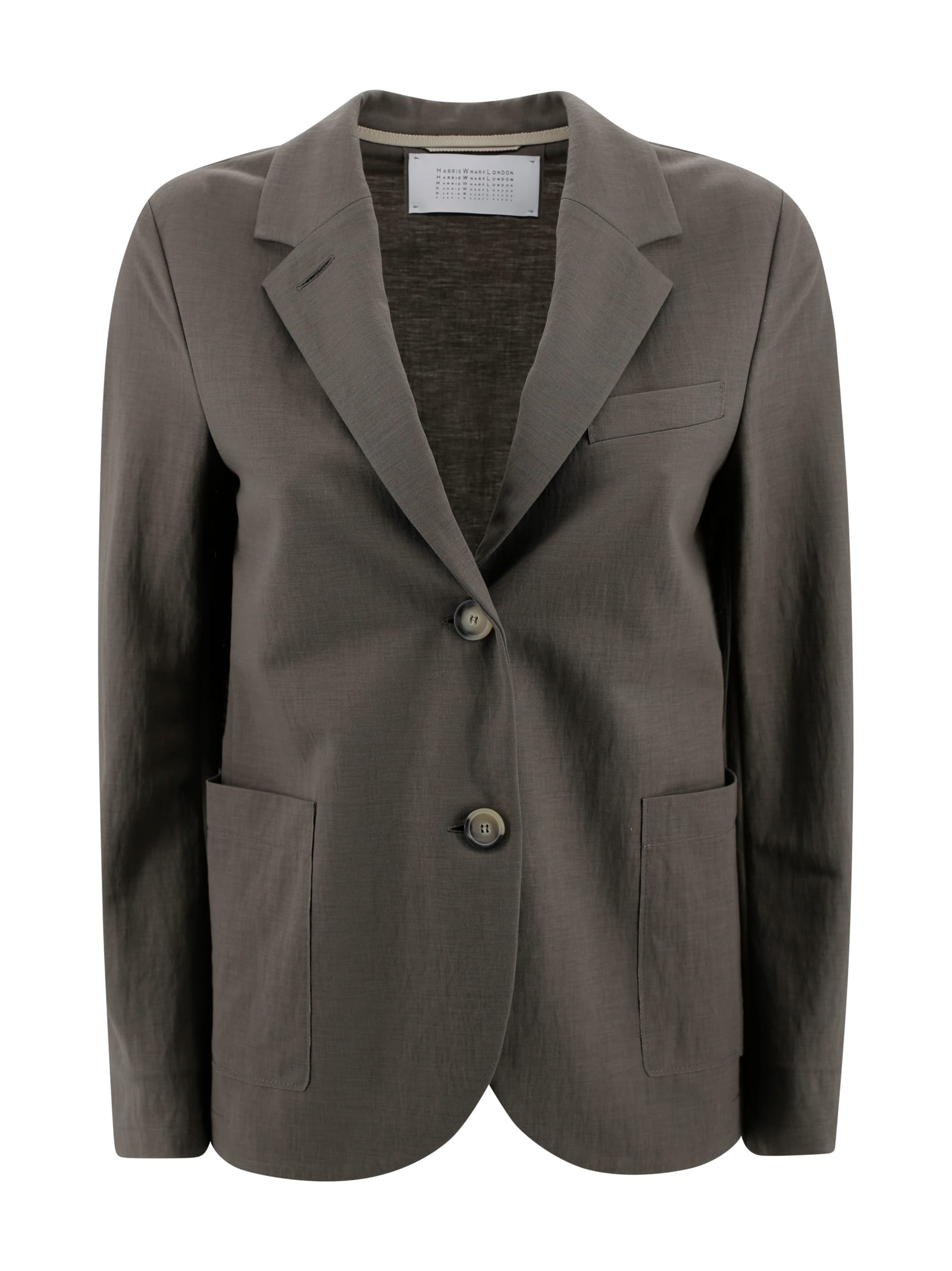 Harris Wharf London One-breasted Jacket In Rayon In Gray