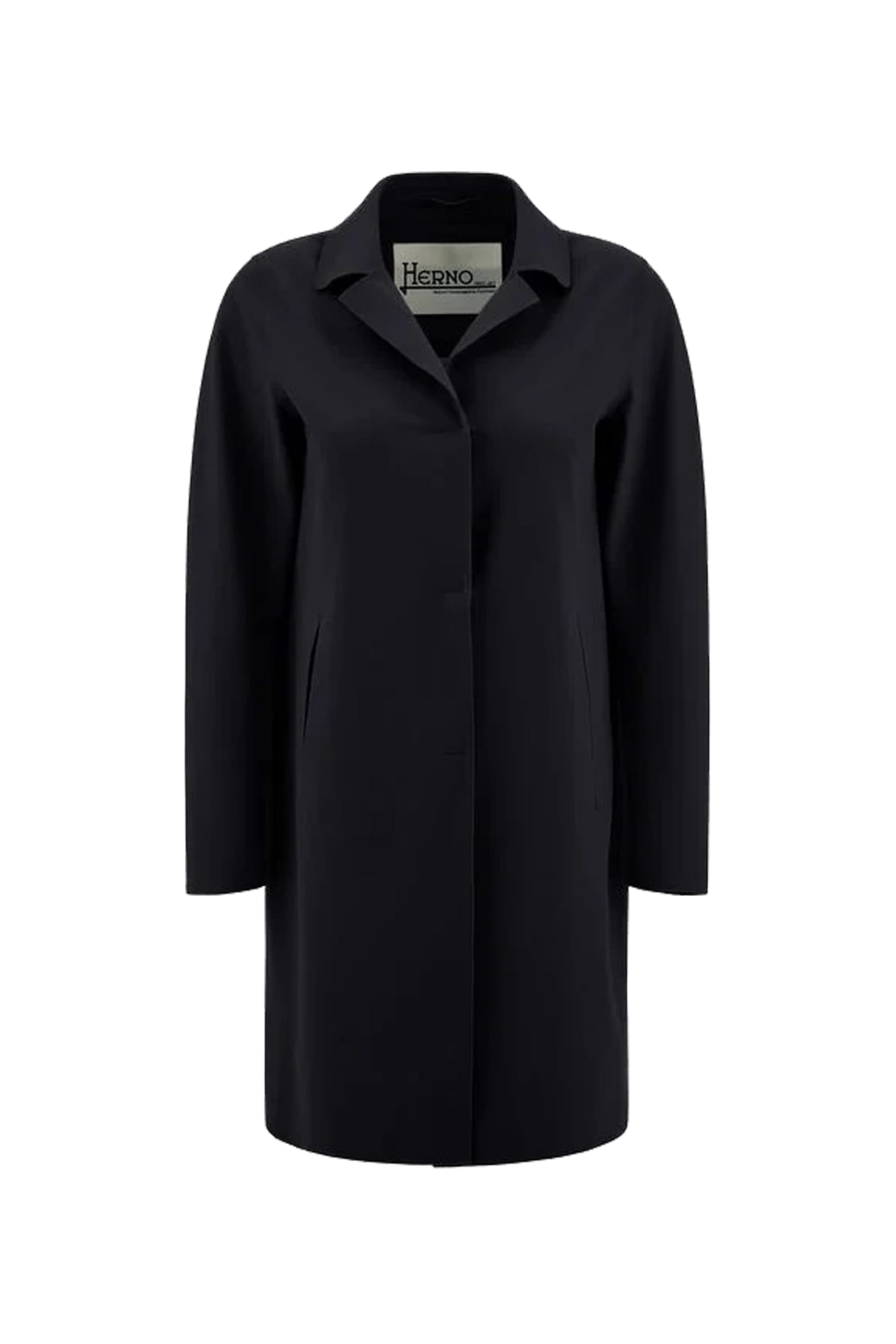 Herno Pef Snap Front Scuba Coat In Black