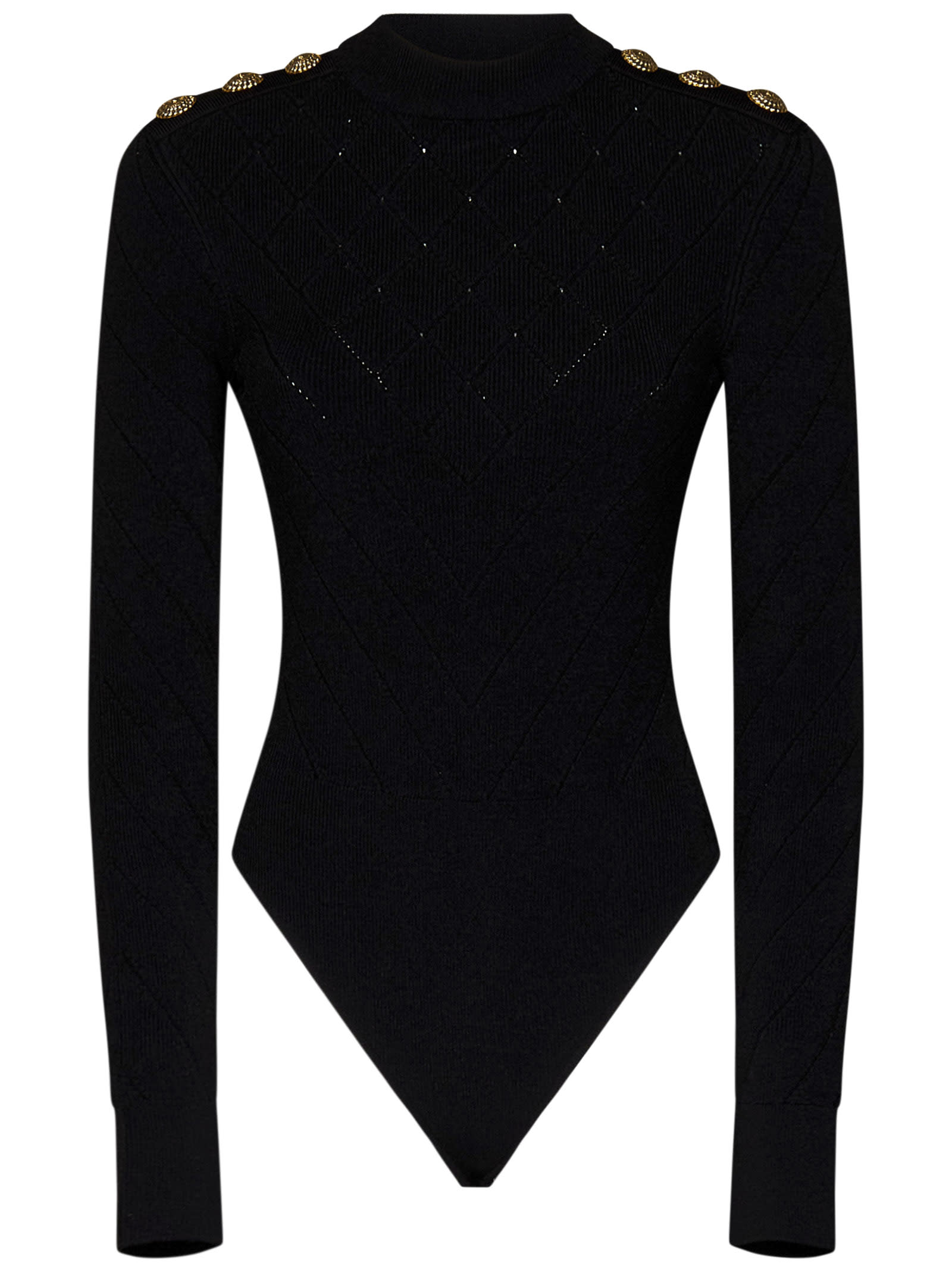 Knitted Bodysuit With Embossed Buttons