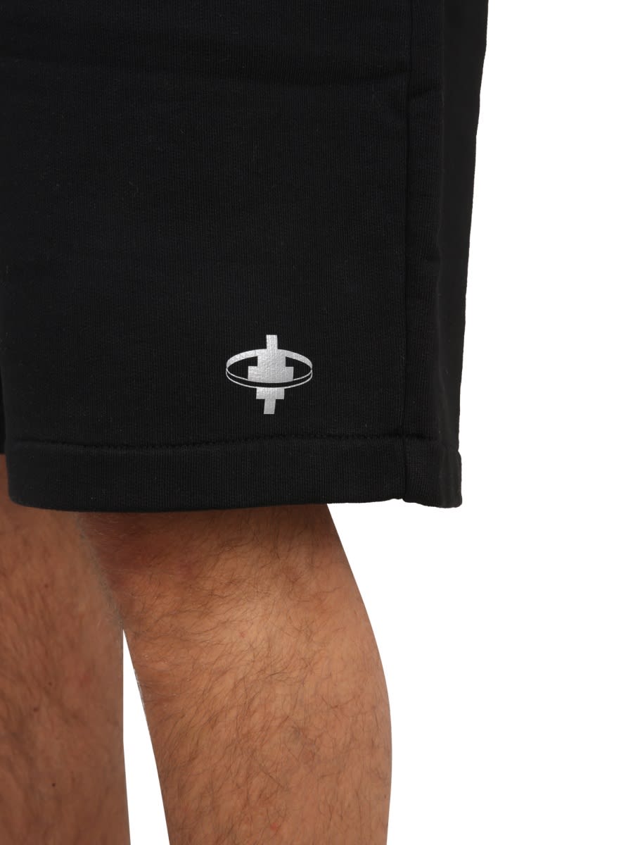 Marcelo Burlon County Of Milan Marcelo Burlon Bermuda In Felpa In Black