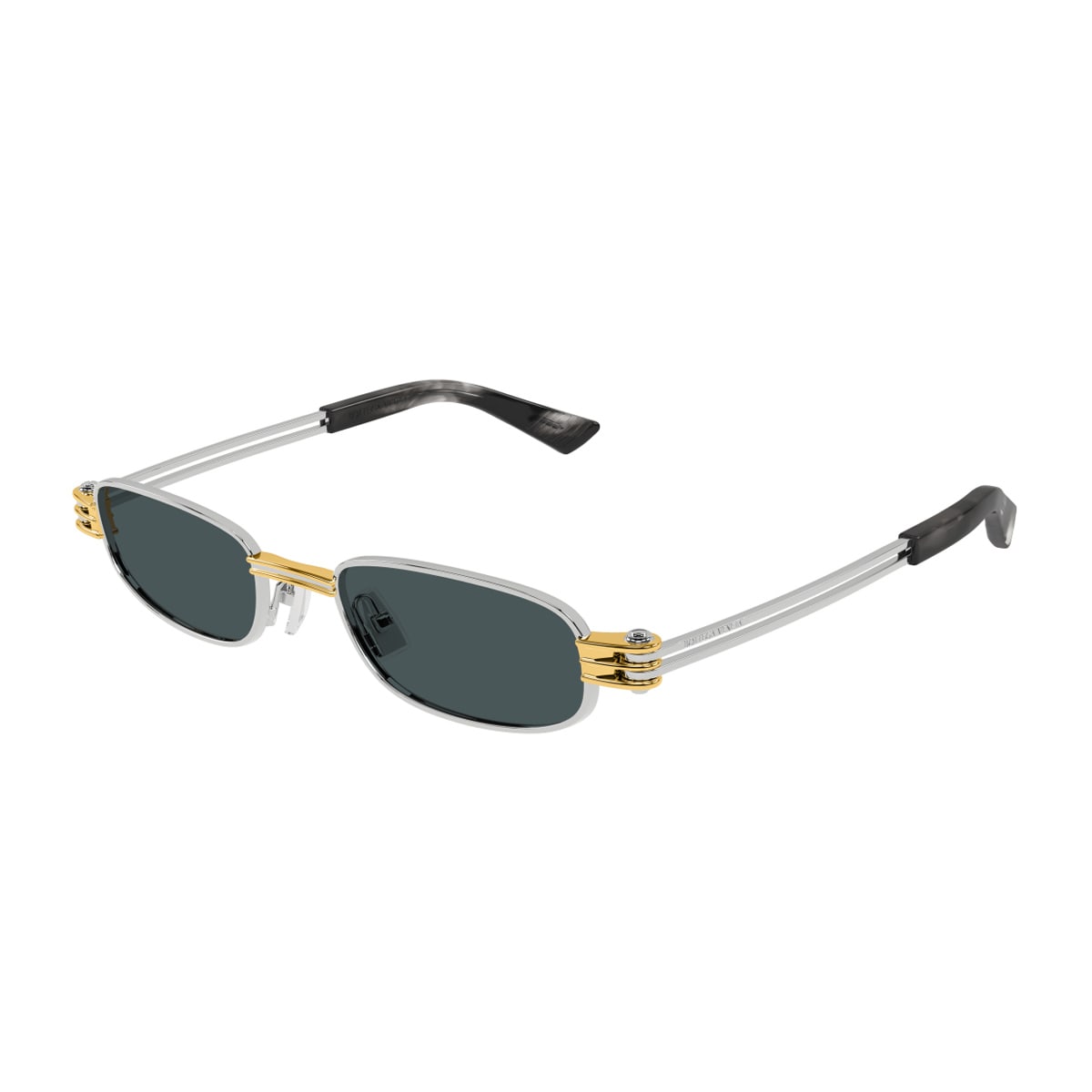 Bottega Veneta Bv1381s Linea Other 003 Silver Blue Sunglasses In Green
