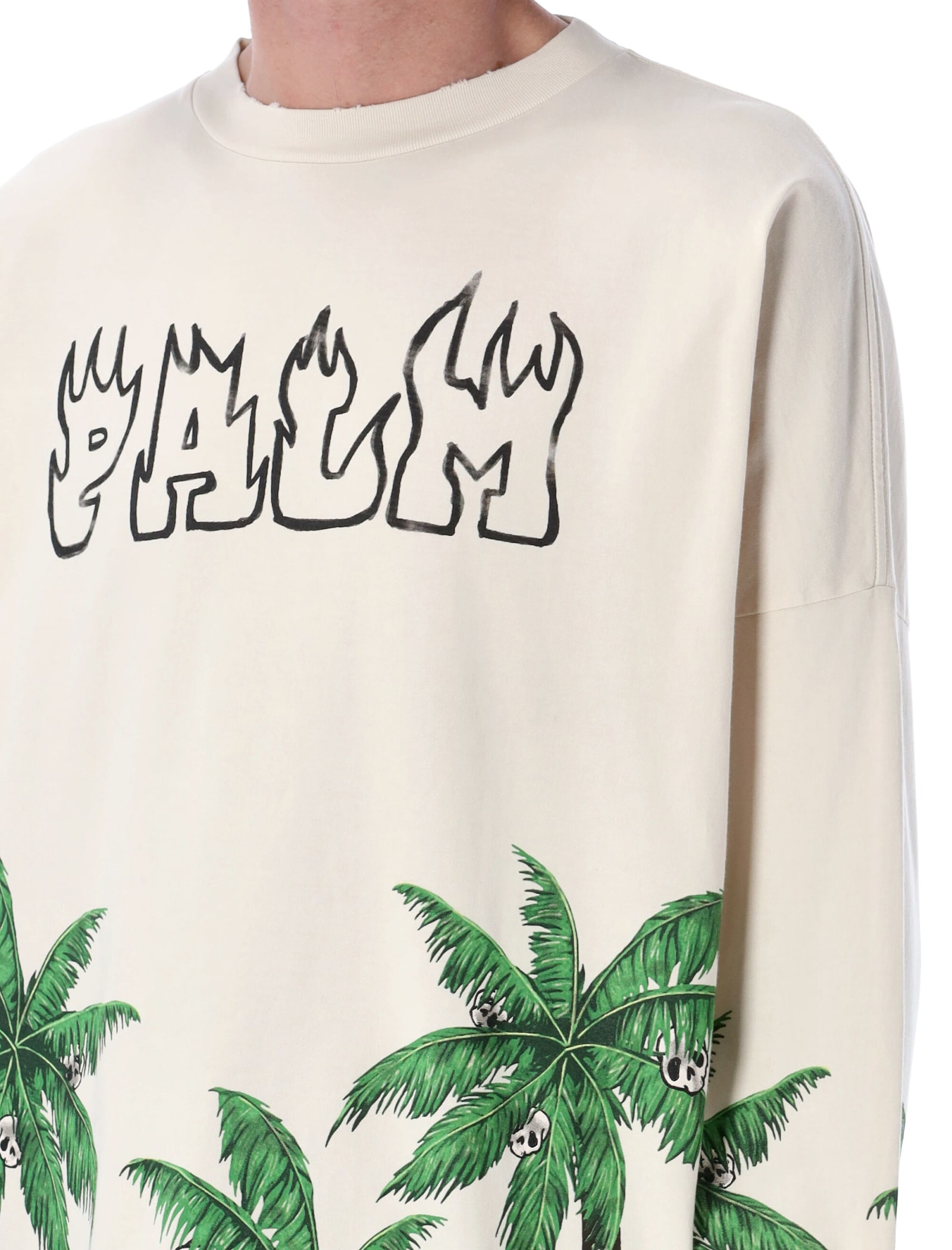 PALM ANGELS Palm Tree And Skulls T Shirt