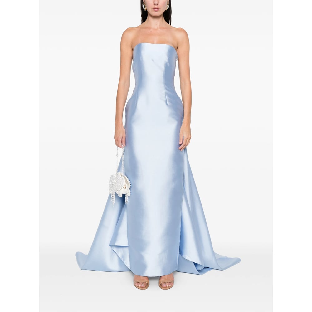 Solace London Strapless Maxi Dress In Blue