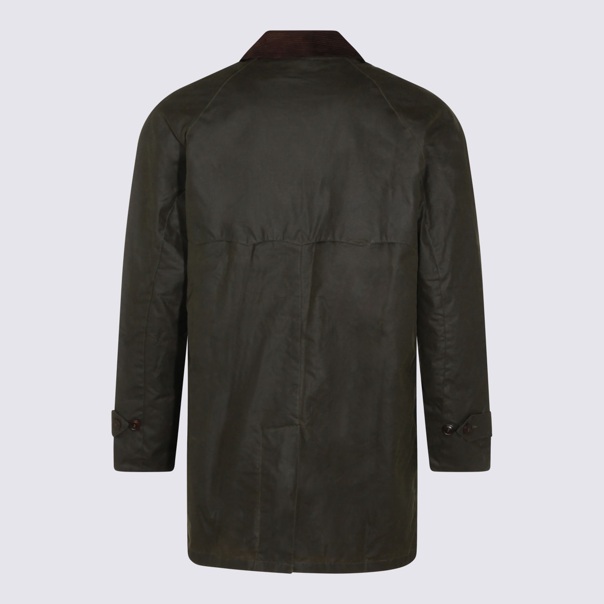 Barbour Stylish Coat With Corduroy Collar And Pockets In Green