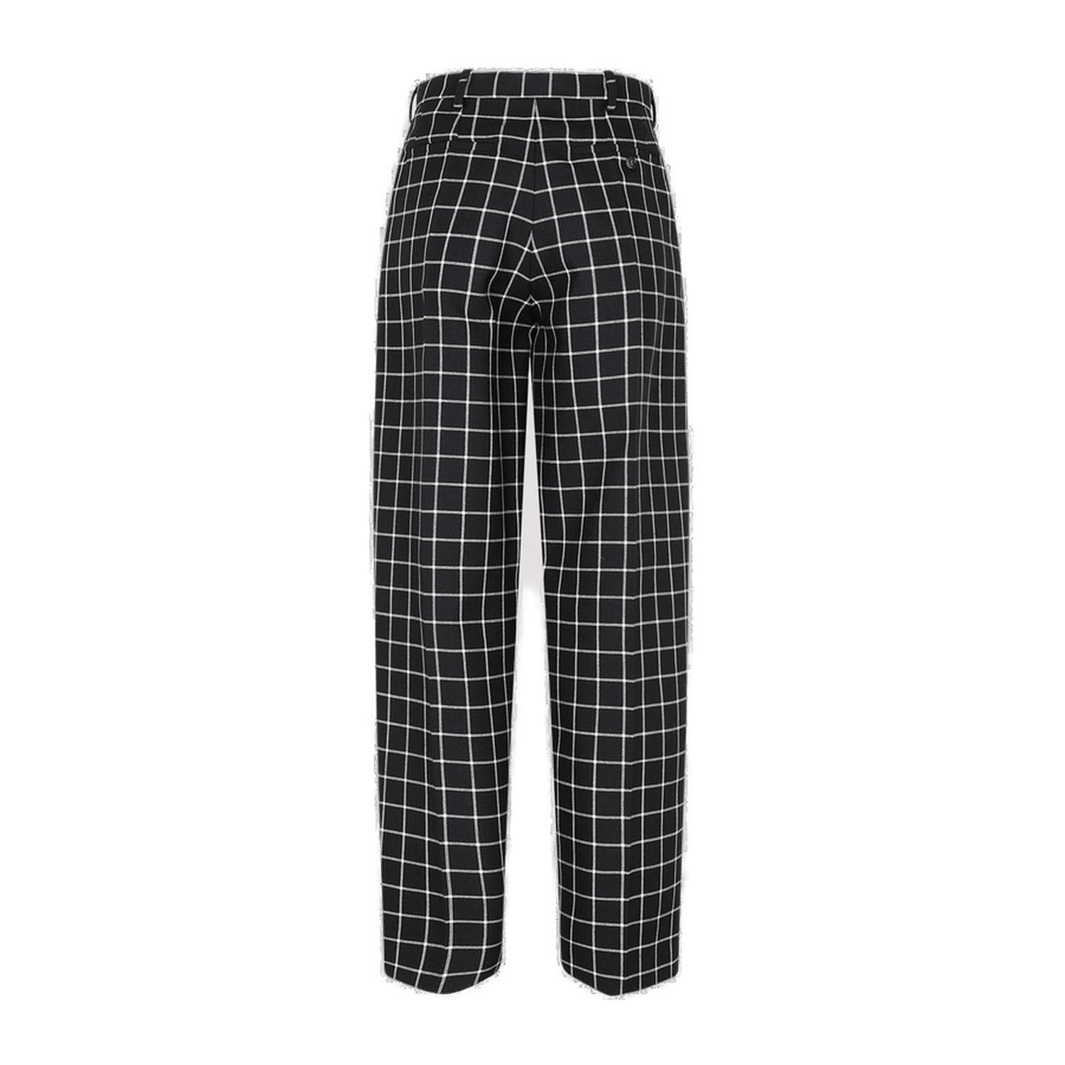 Shop Marni Check Patterned Trousers In Black