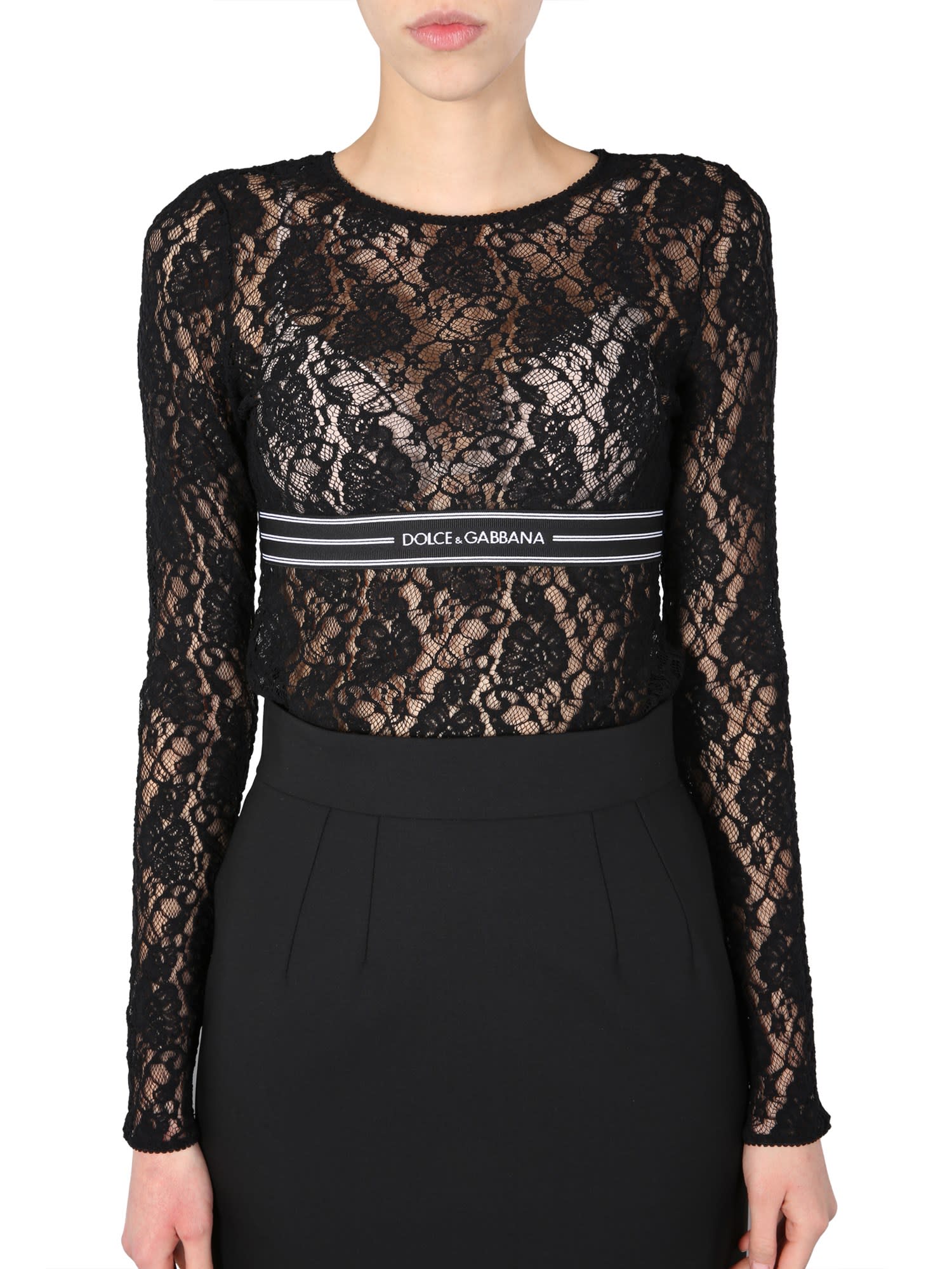 Dolce & Gabbana Long Sleeve T-shirt In Black