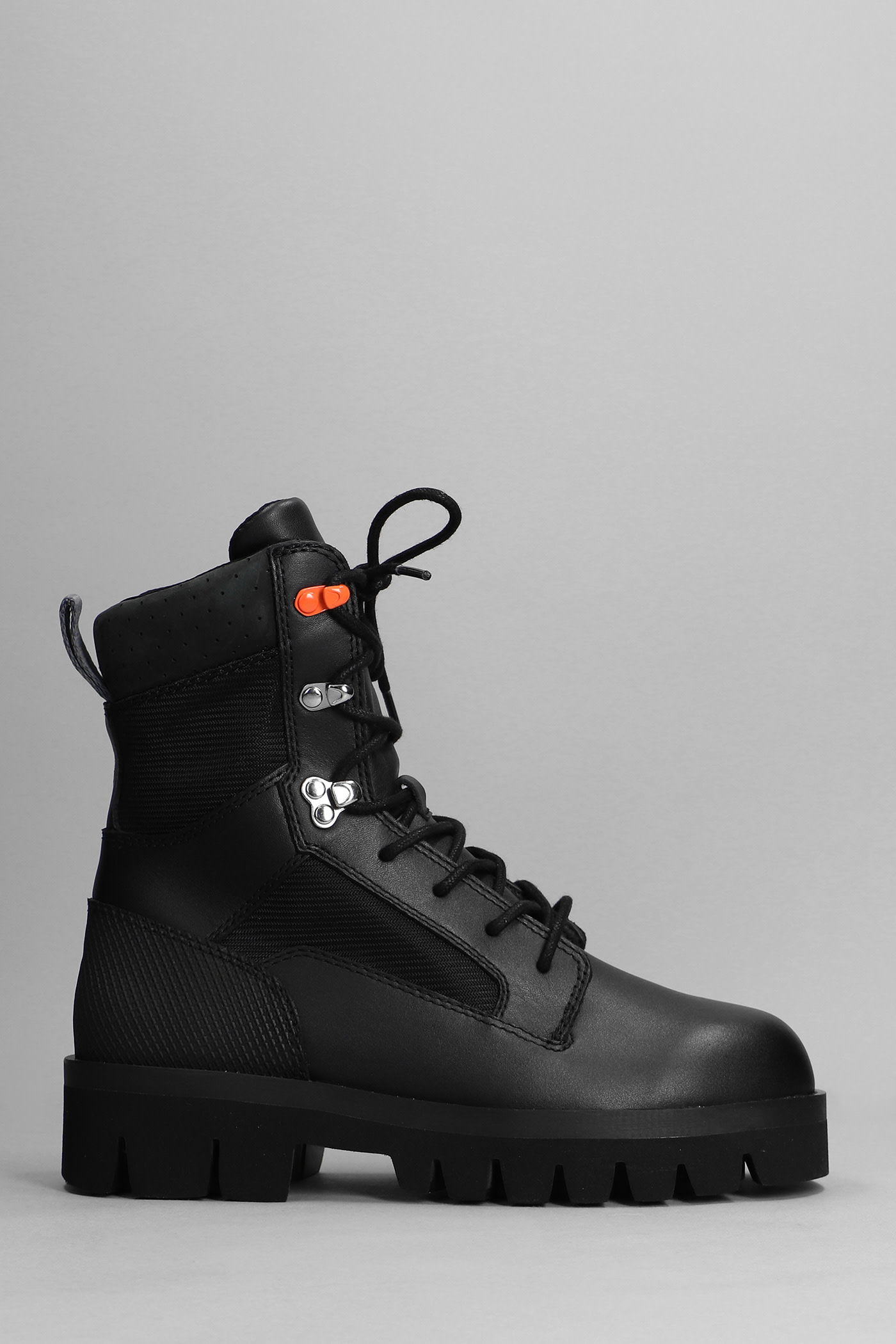 HERON PRESTON Combat Boots In Black Polyester