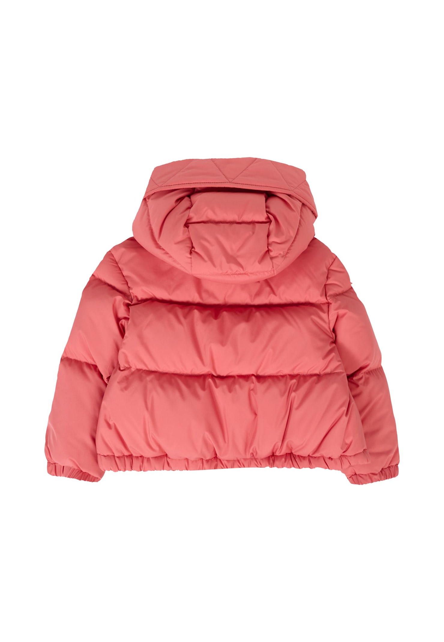 Moncler Pink Tazui Down Jacket For Baby Girl With Logo In Pink