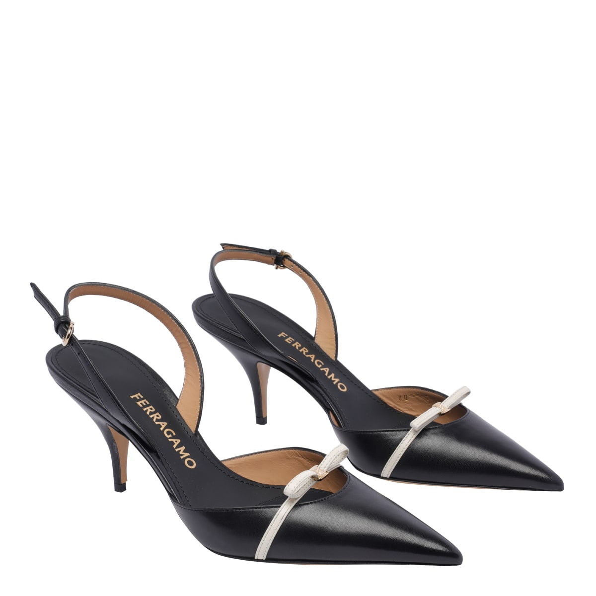 Ferragamo Gylla 70 Leather Slingback Pumps In Black