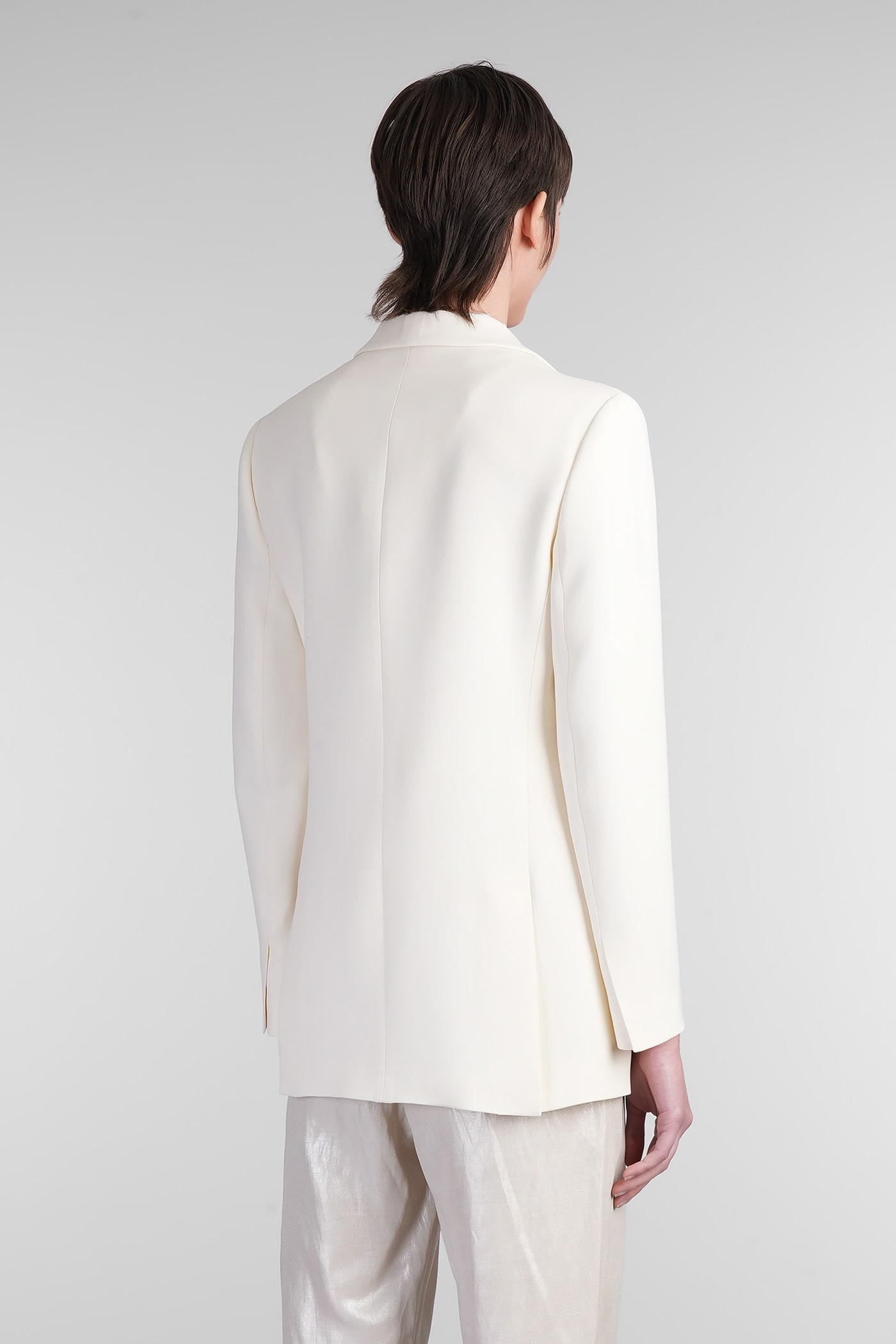 Shop Giorgio Armani Blazer In Beige Silk