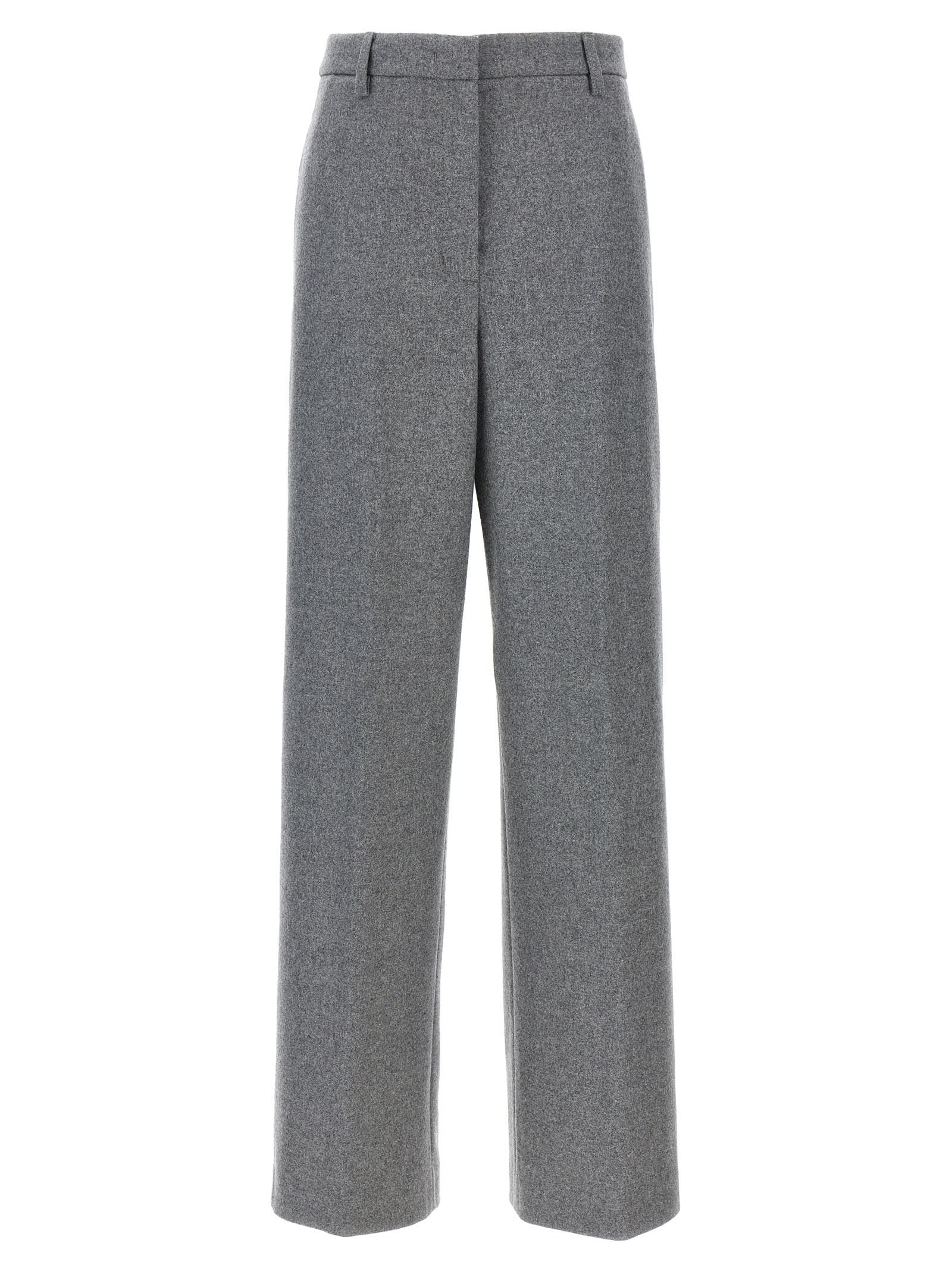 Shop Fabiana Filippi Flannel Pants In Gray