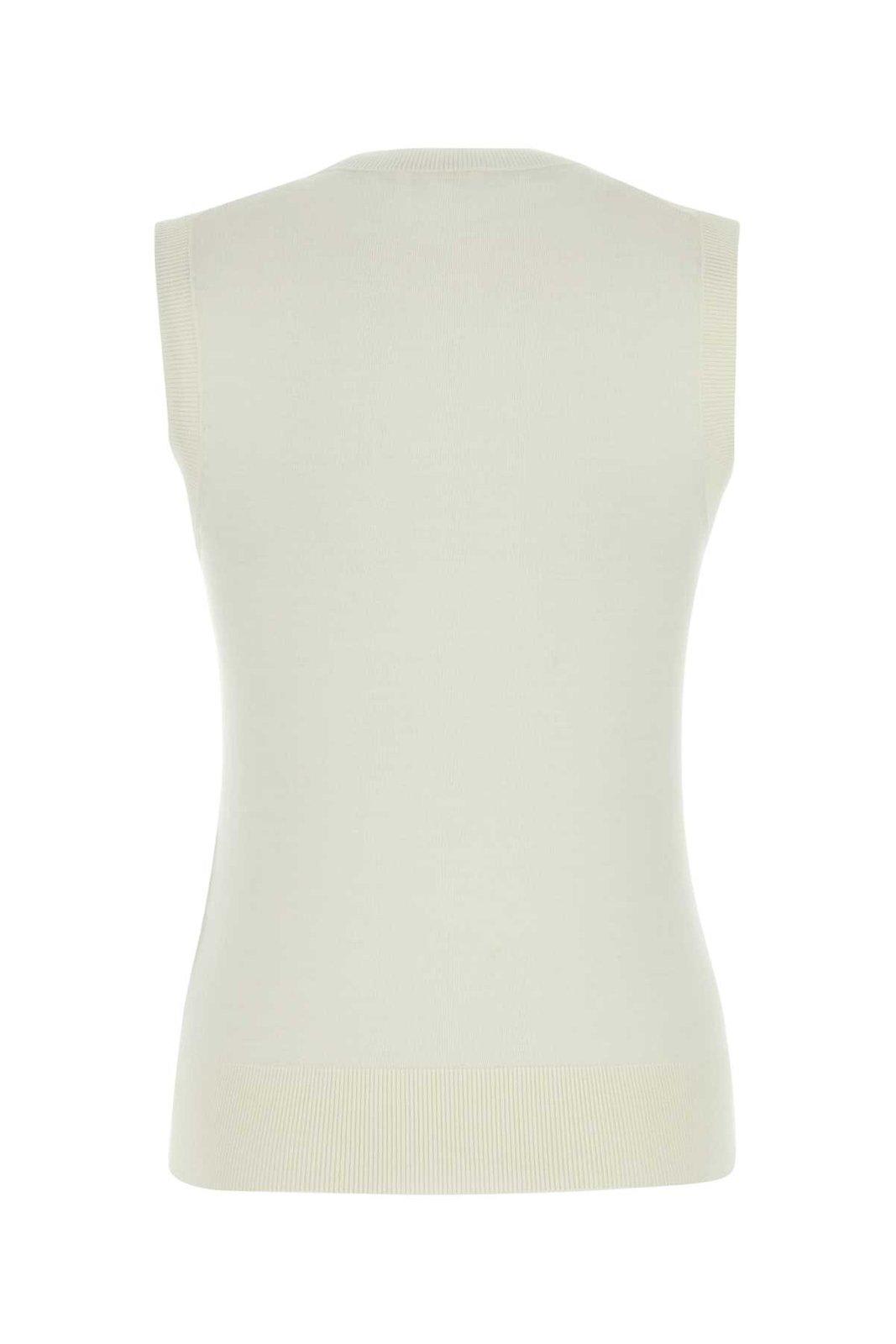 Shop Chloé Sleeveless Knitted Top In White