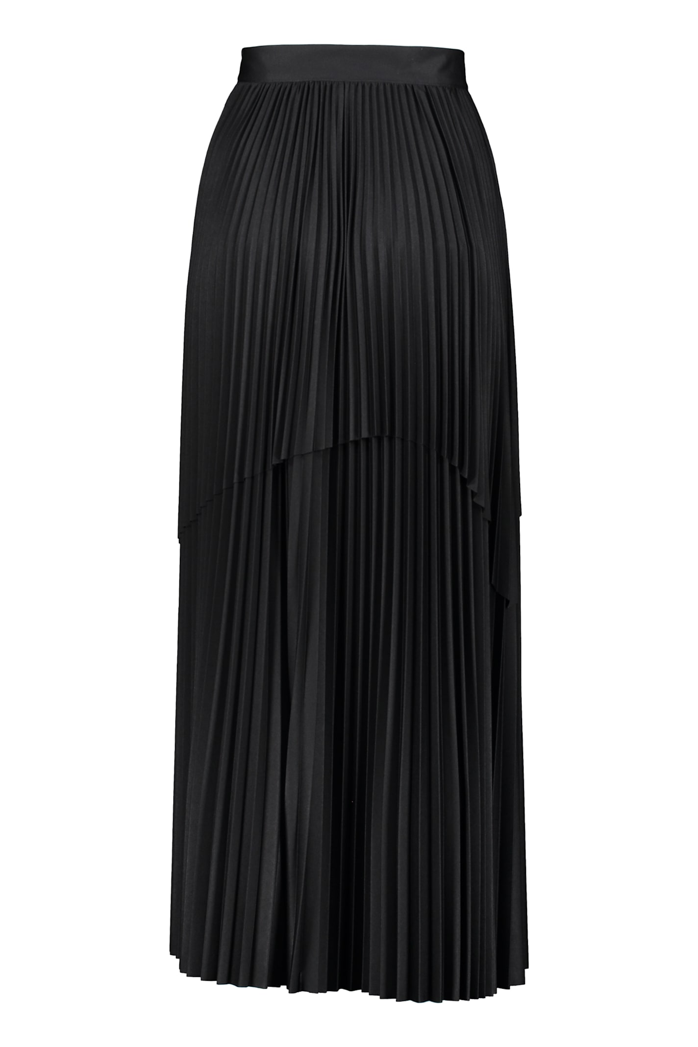 Fabiana Filippi Pleated Asymmetric Hem Skirt In Black