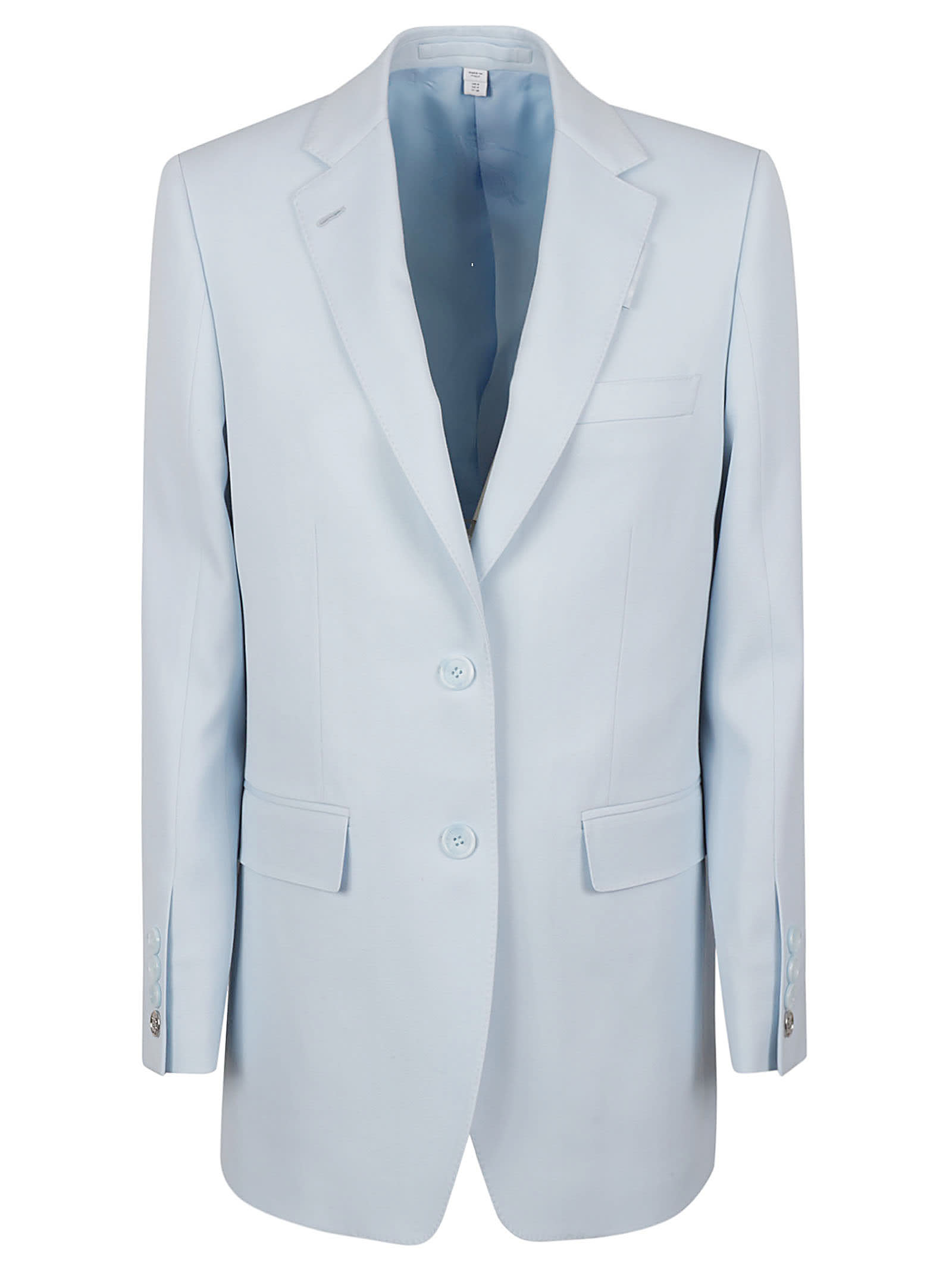 Shop Burberry Loulou Blazer In Pale Blue