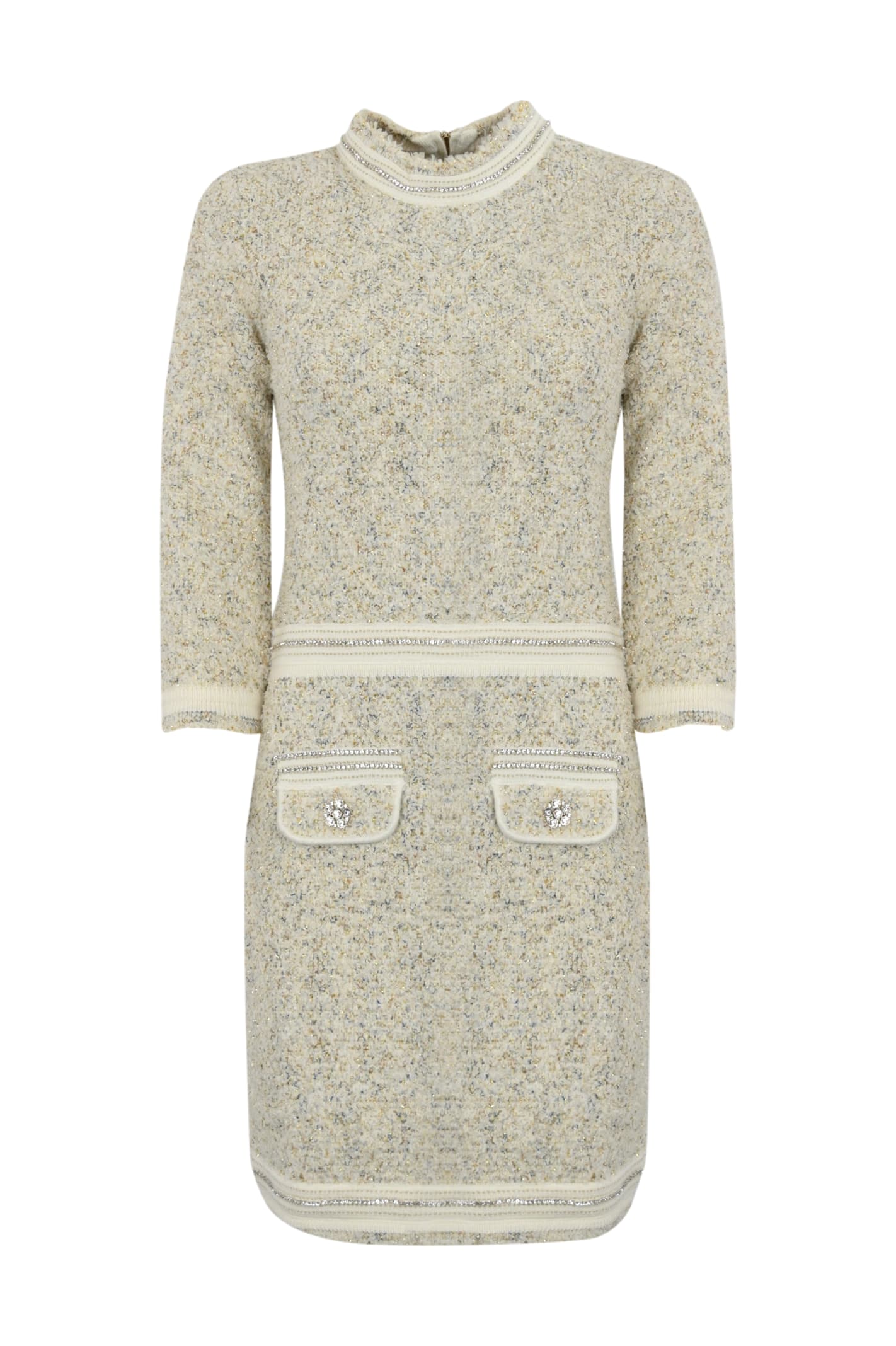 Boucle Dress With Rhinestones