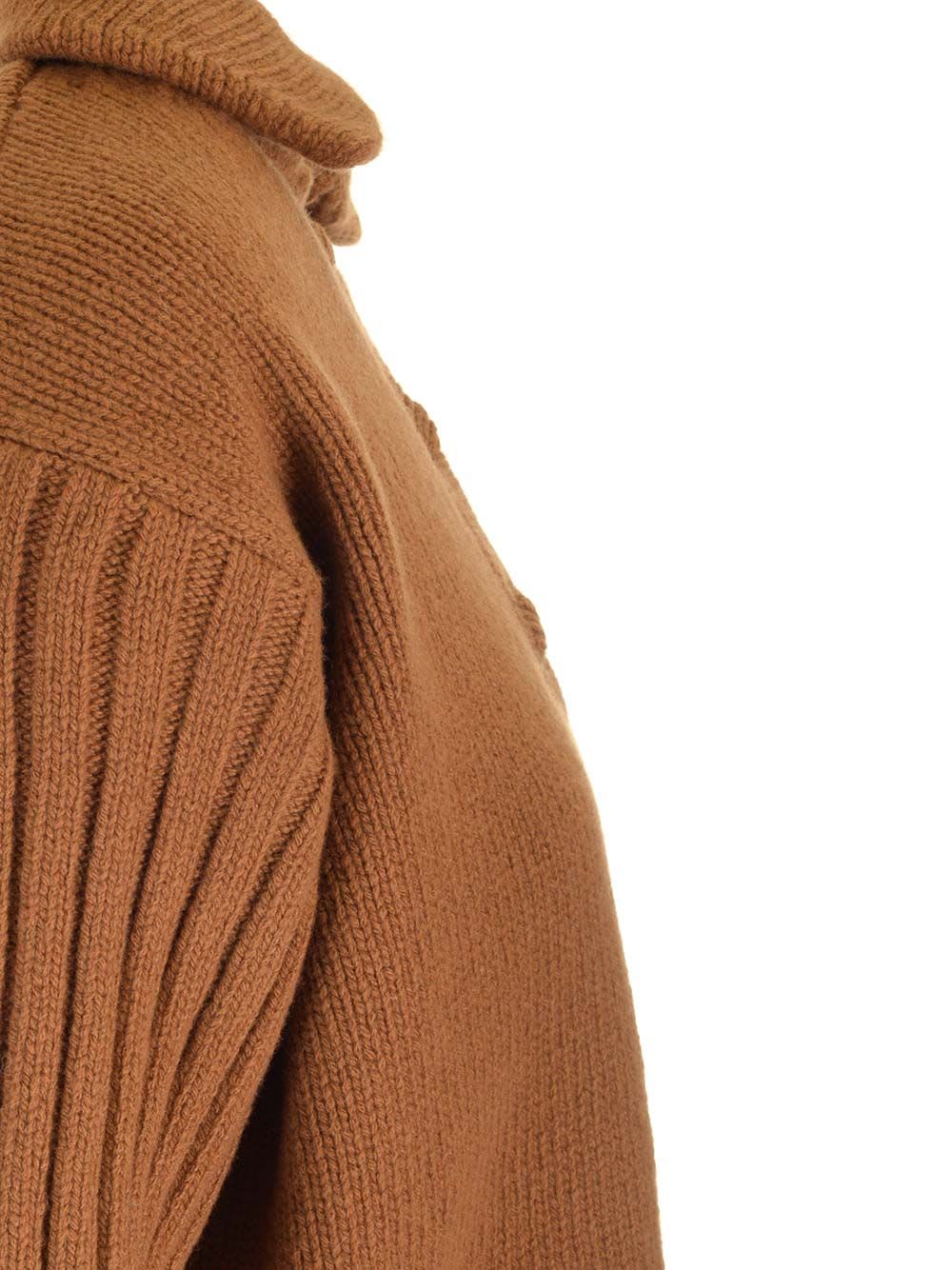 Shop Dries Van Noten Knitted Cropped Sweater In Brown