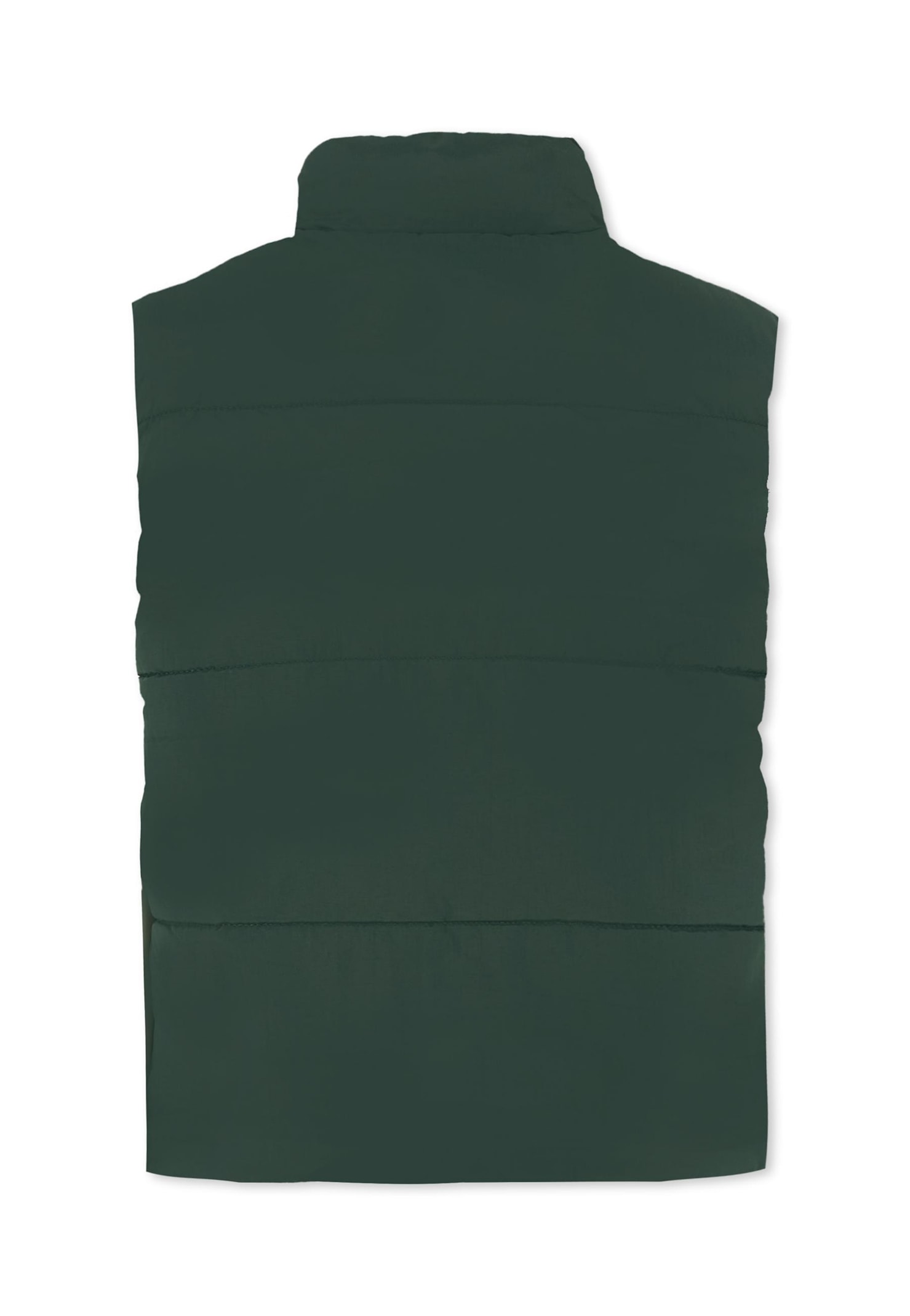 Timberland Reversible Green Vest For Boy With Patch In Green