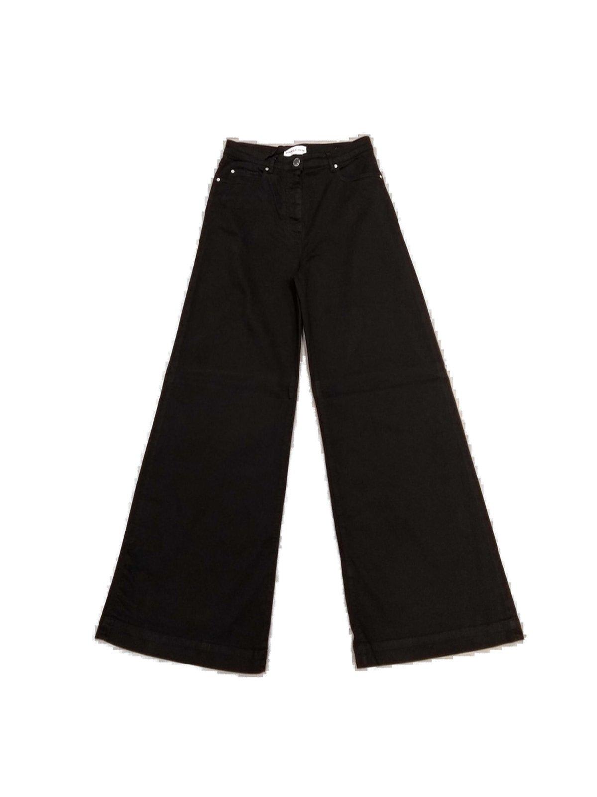 Wide-leg Twill Trousers