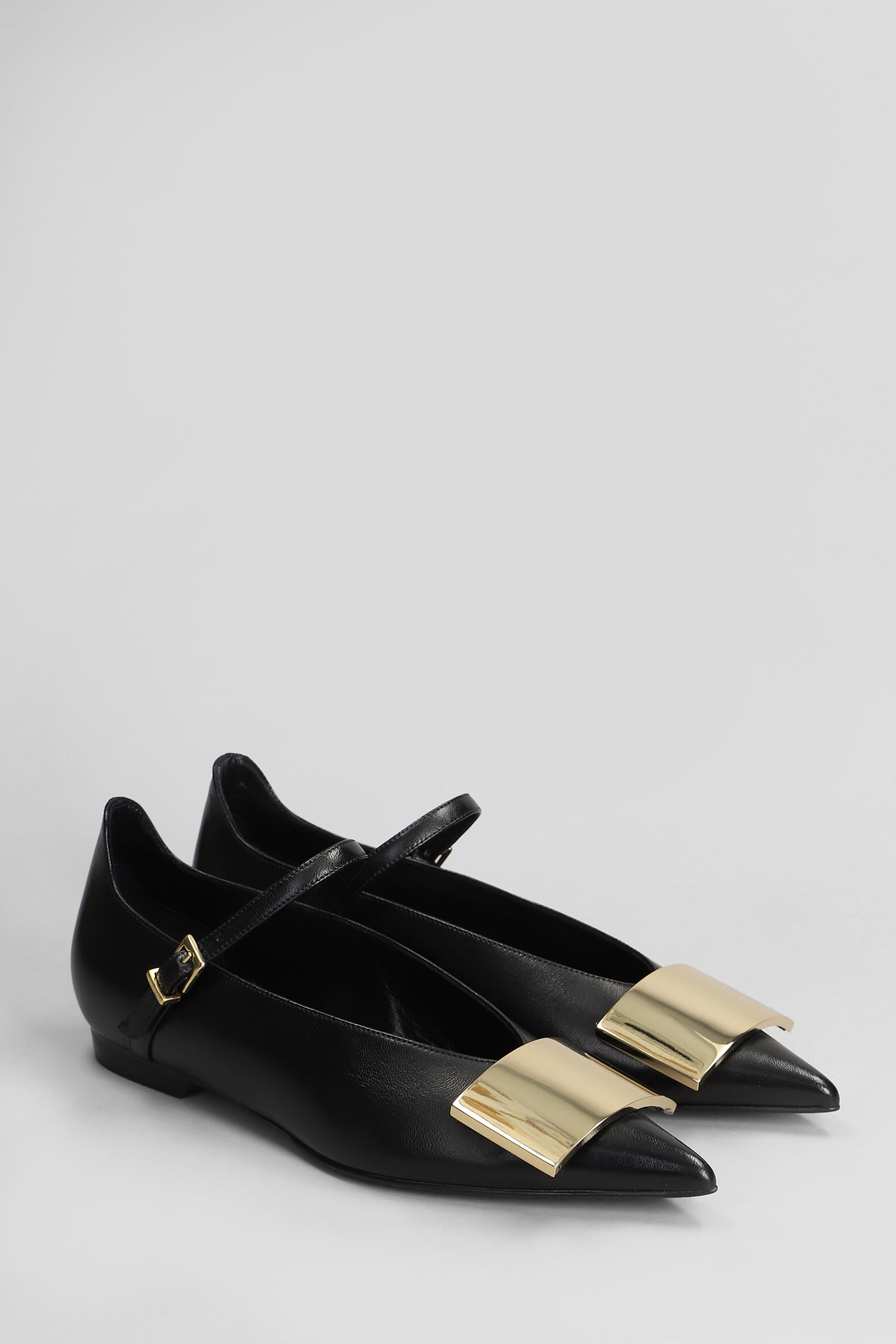 Shop Lella Baldi Ballet Flats In Black Leather