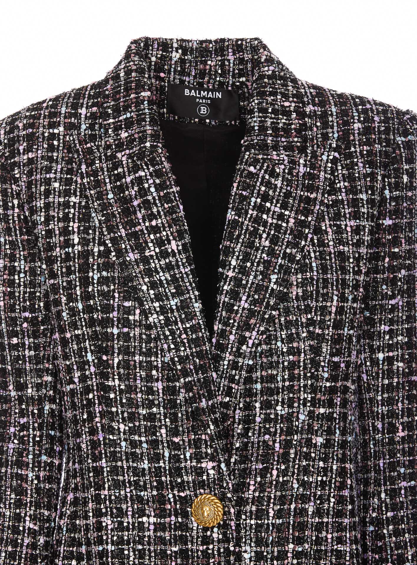 Shop Balmain Tweed Jacket In Black