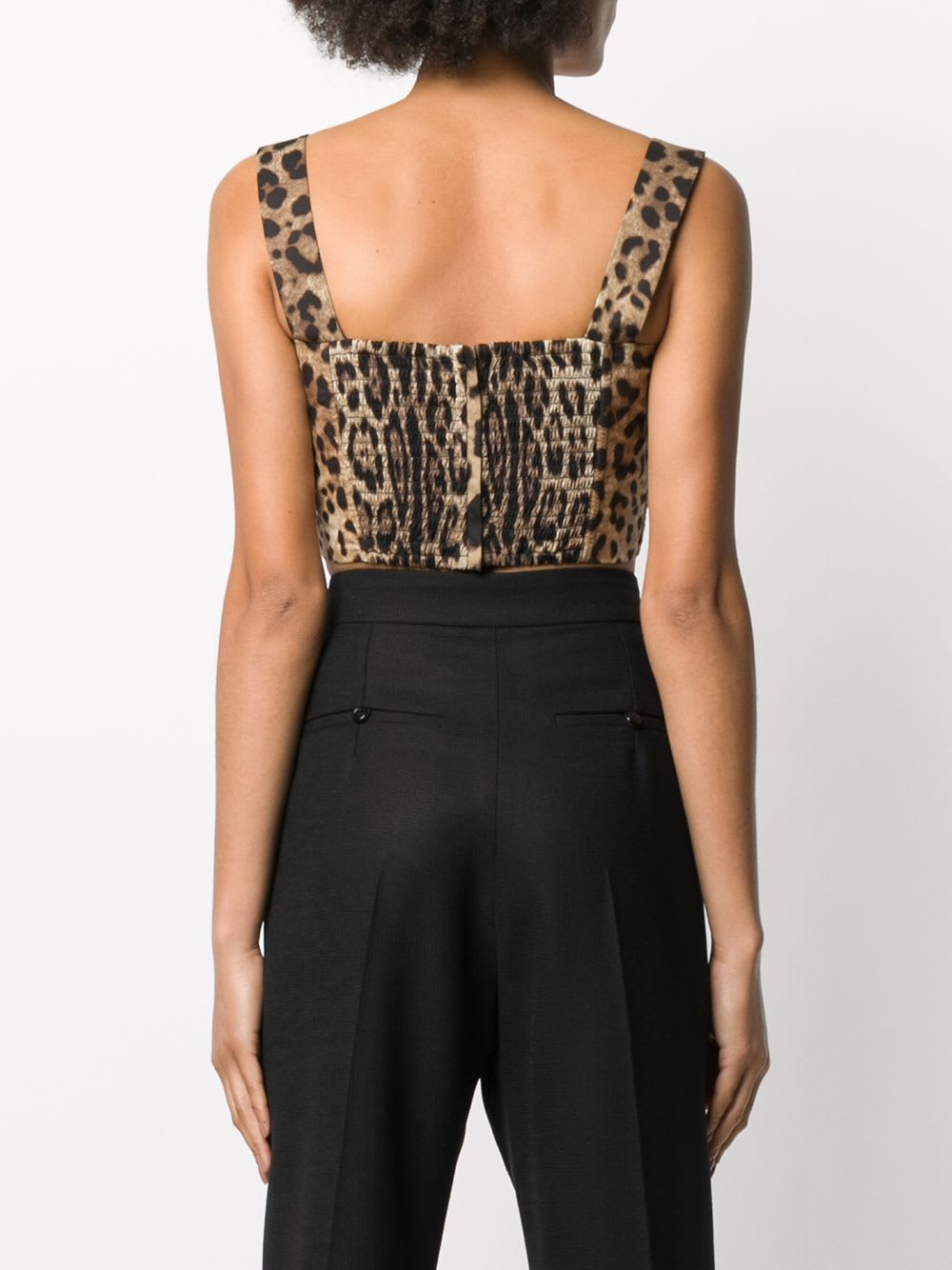 Dolce & Gabbana Bustier Top Leopard Motif Sweetheart Neckline In Multi