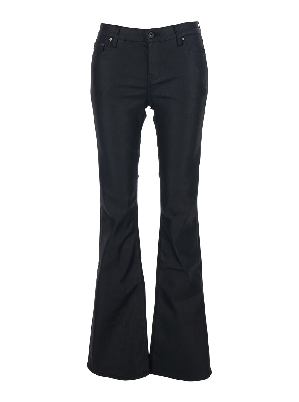 Ag Black Jeans With Belt Loops And Flared Leg In Denim Woman In Blue
