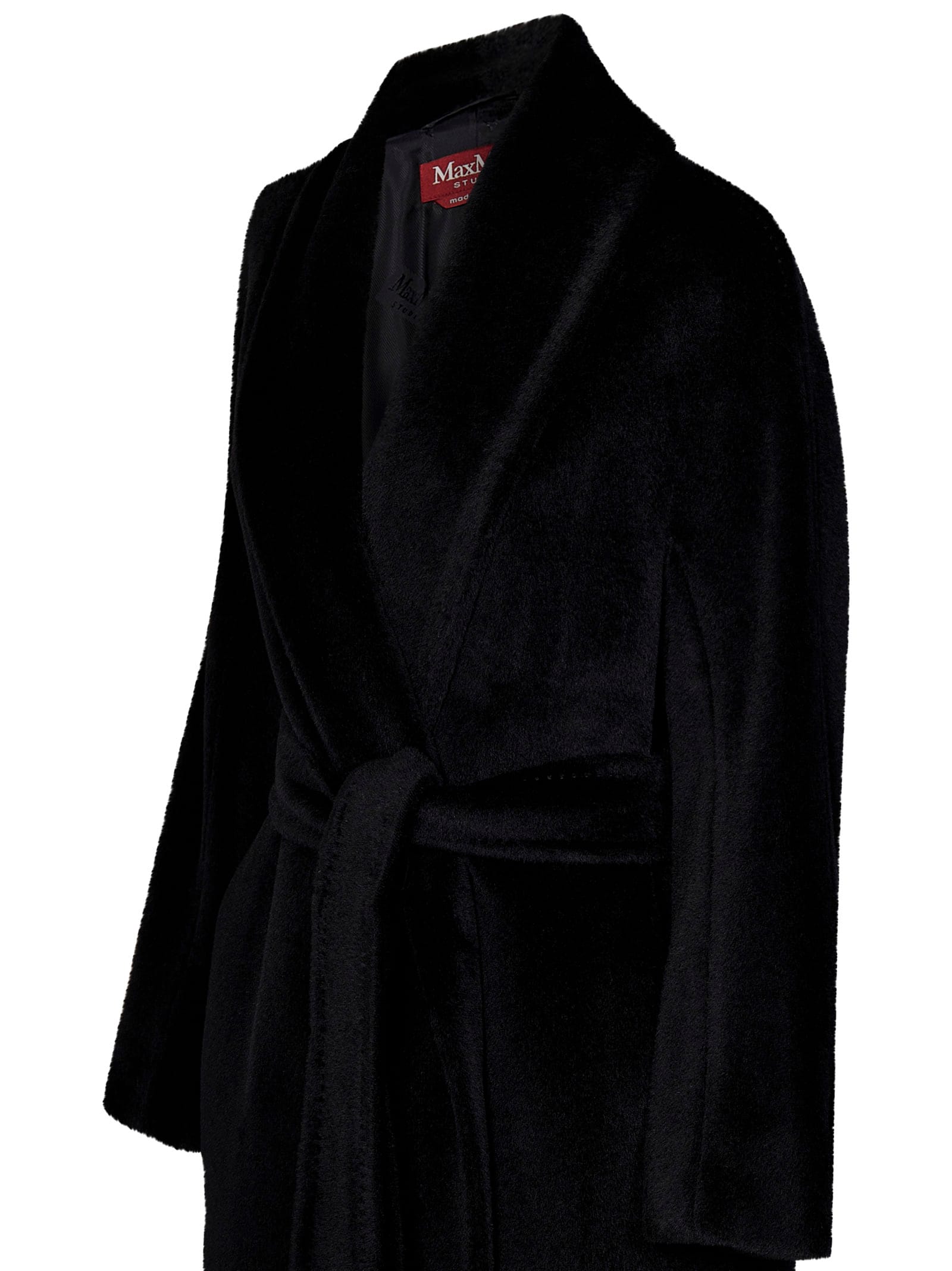 Shop Max Mara Maxmara Studio Usa Coat In Black