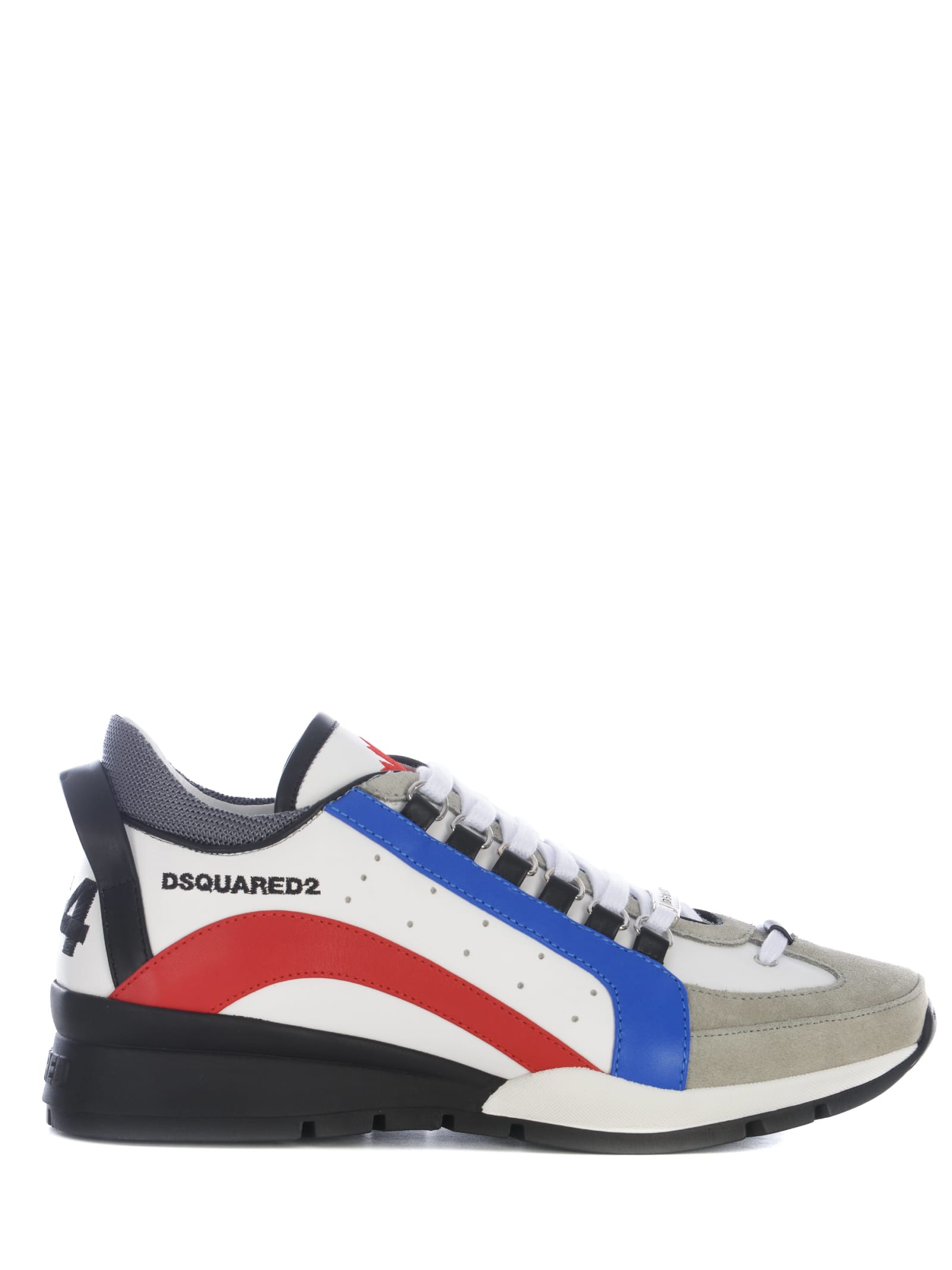 Dsquared2 Sneakers  Legendary Made Of Leather In Bianco/blu/rosso